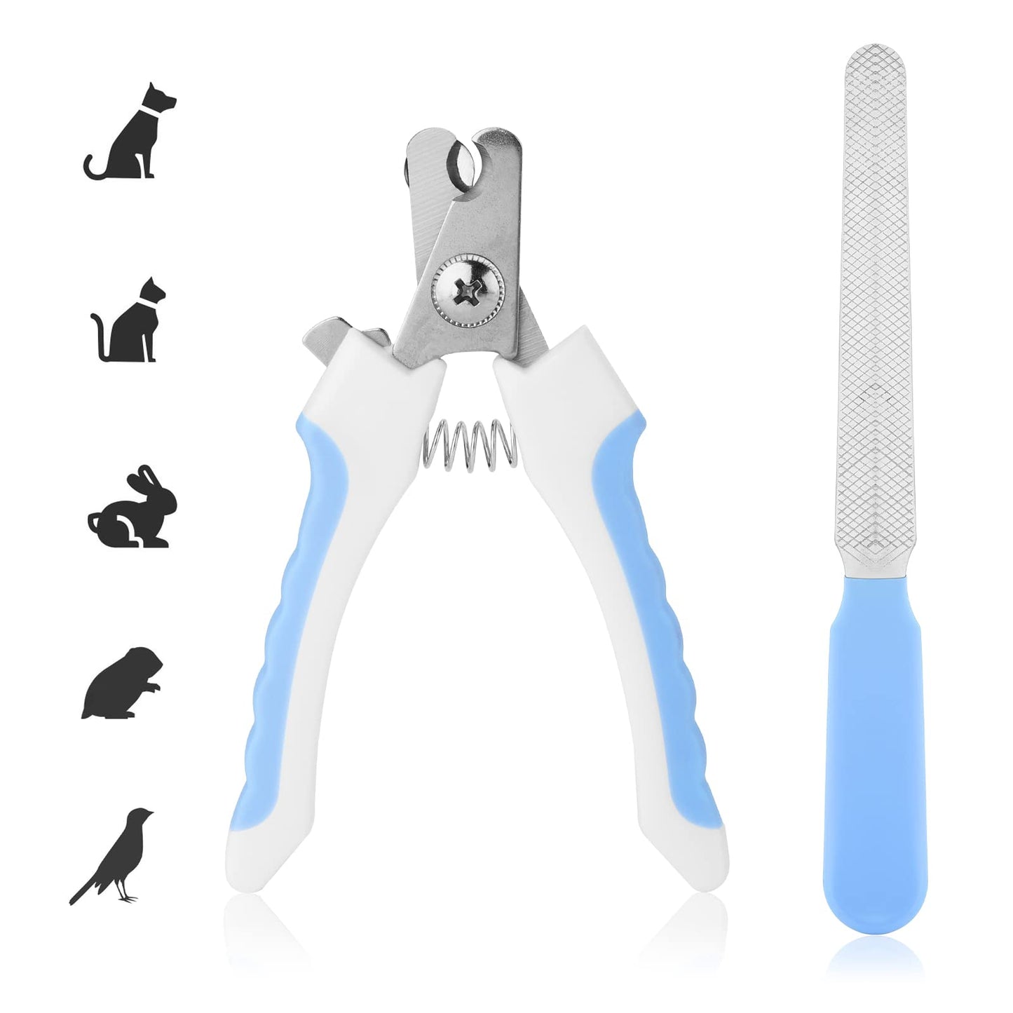 cobee Pet Nail Clippers, Dog Nail Files Dog Nail Clippers Professional Pet Trimmer with Protective Guard and Safety Lock Dog Claw Clippers for Dogs Cats Puppies Kittens Pet Paw Grooming (Blue)
