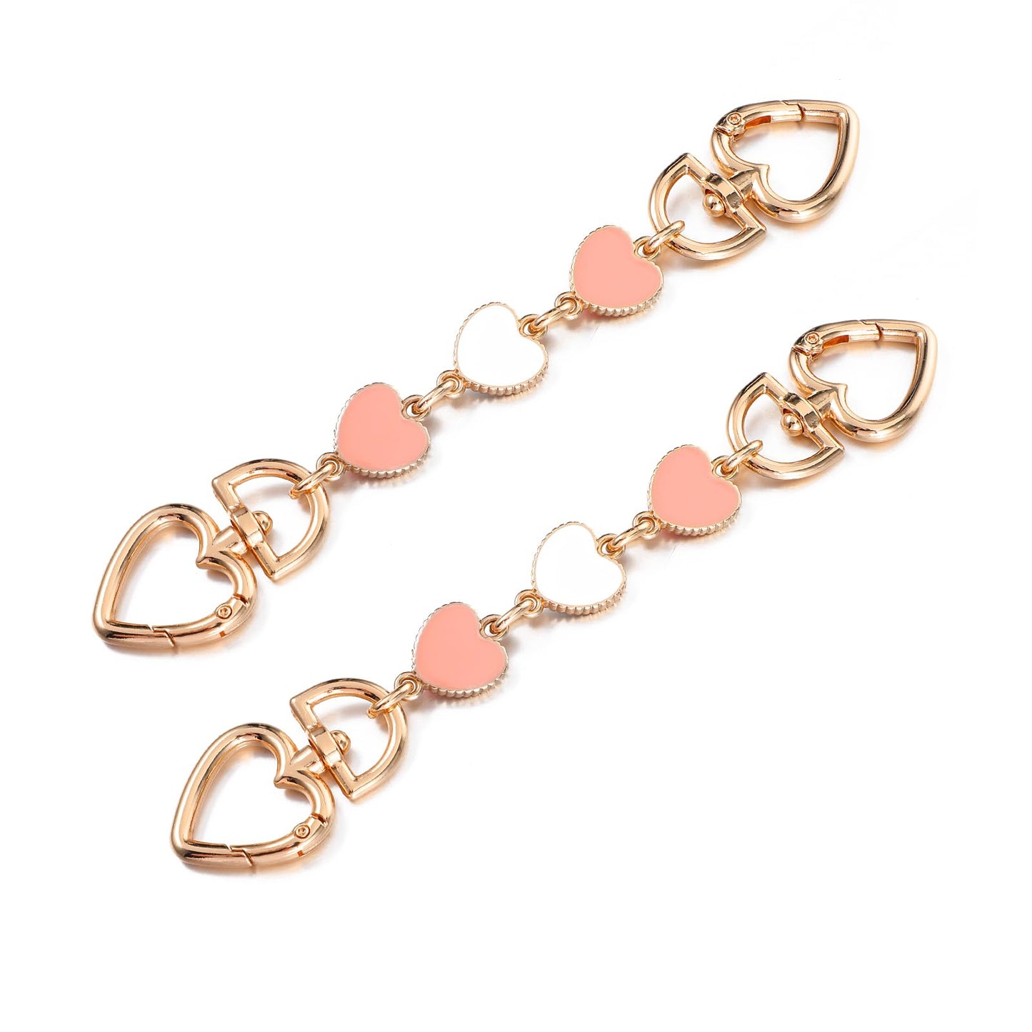 GEEHUA 2Pcs Purse Chain Strap Extender, Heart Shape Bag Extender Chain Metal Purse Strap Extender Charm Chain Strap for Purse Handbags Shoulder Bag