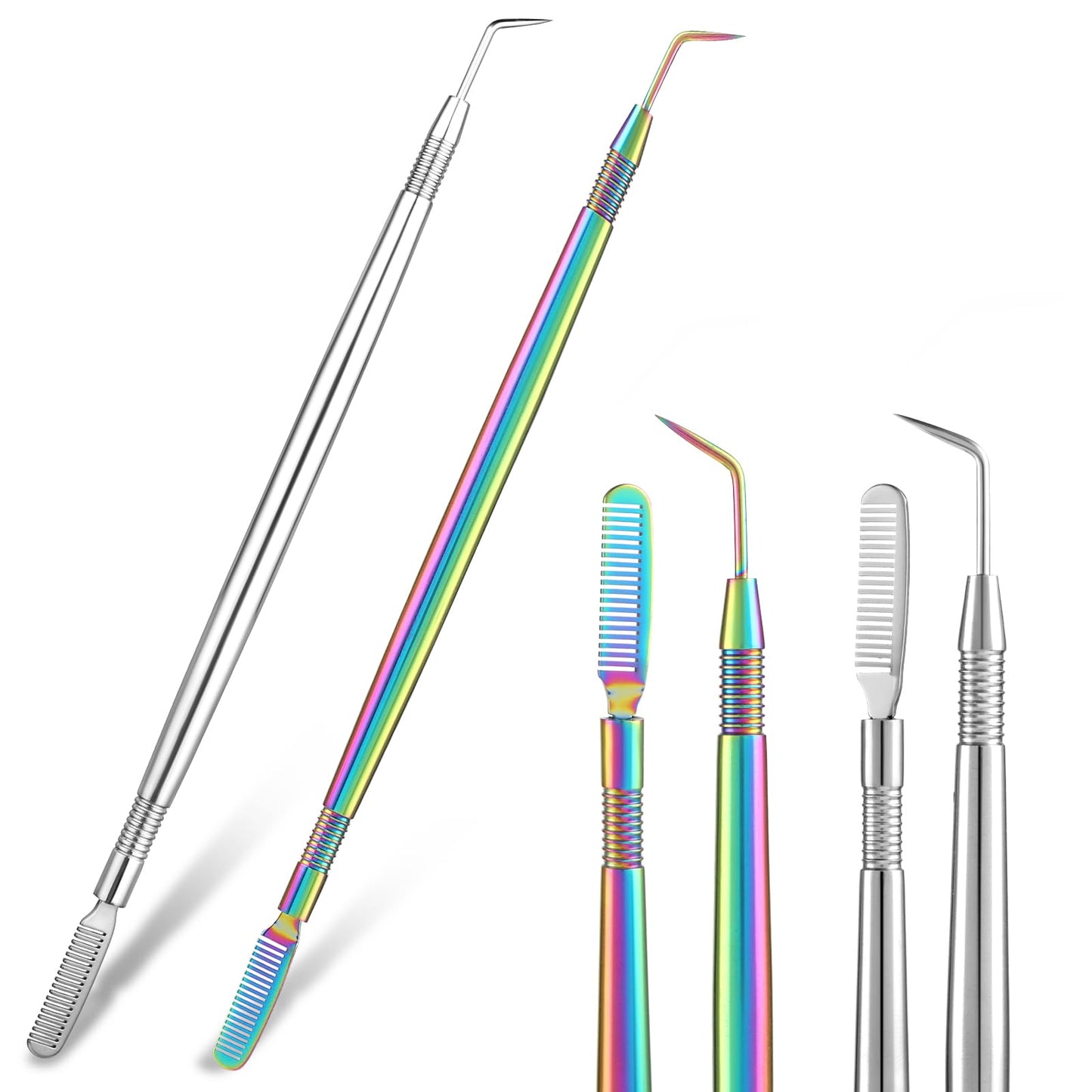 Amabro Lash Lift and Tint Kit, 2 in 1 Professional Stainless Steel Lash Lift Tool Reusable Eye Lash Lift Tool Kit Eyelash Separator Tool with Separating Comb