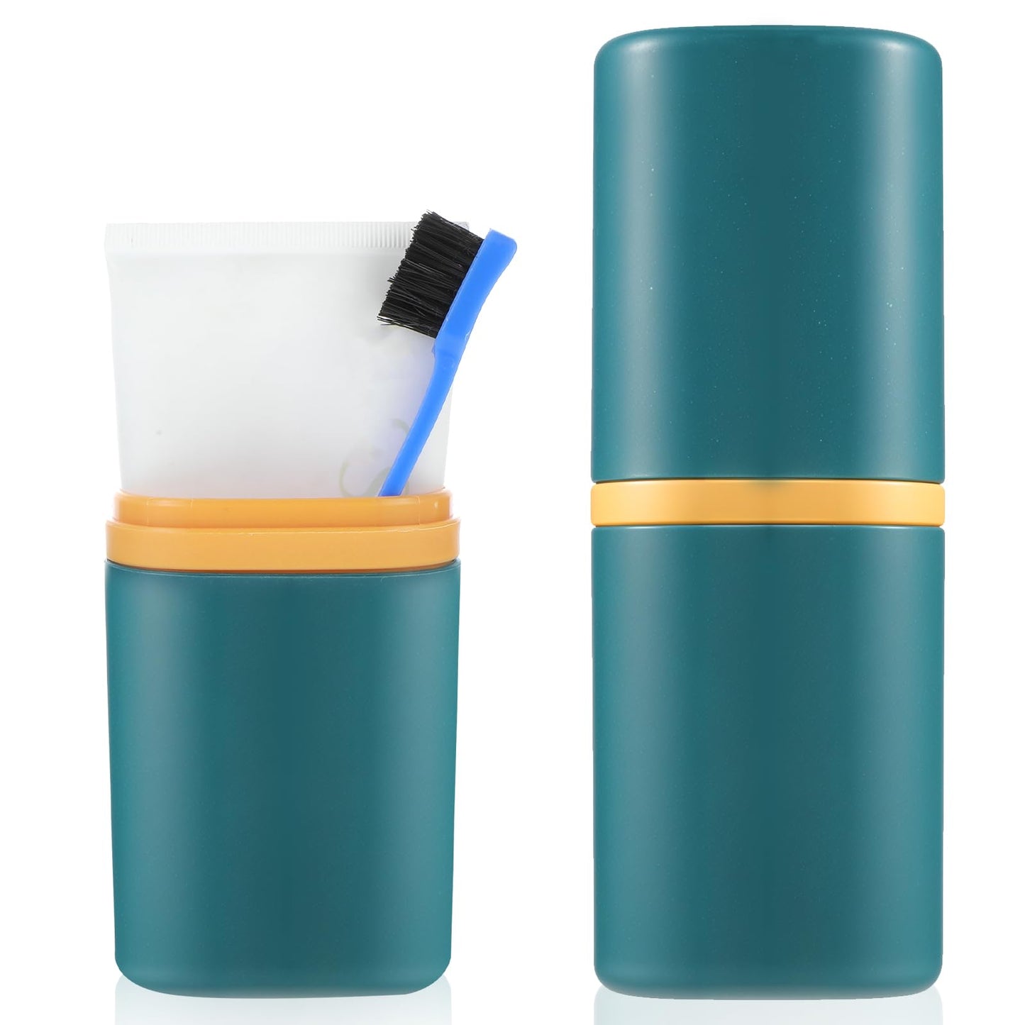 cobee Travel Toothbrush Cup Case, Portable Plastic Toothbrush Holder with Cover Multi-Function Toothbrush Storage Containers for Bathroom, Home, Camping, Business Trip(Dark Blue)