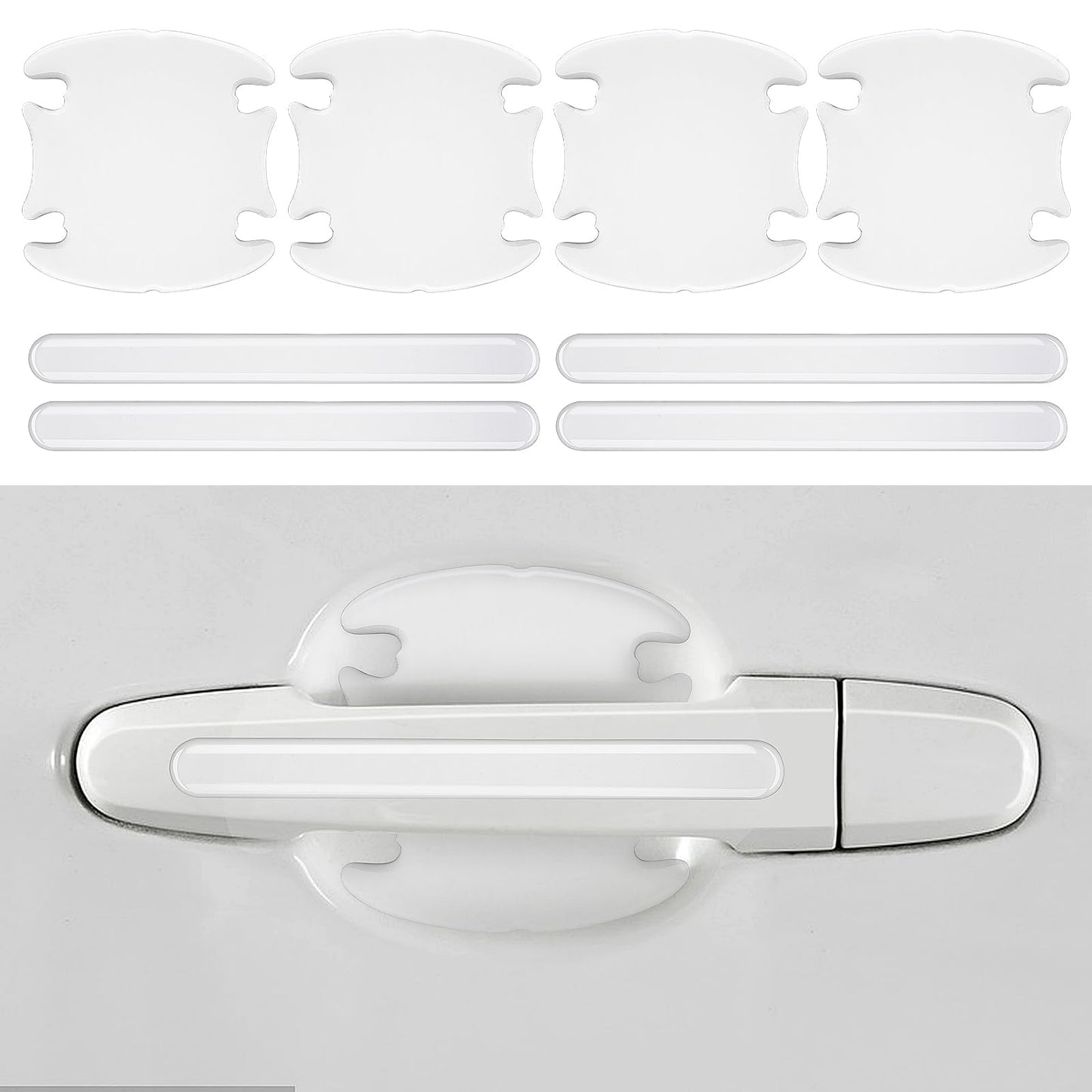 Andibro Transparent Car Door Handle Scratch Protectors, 9Pcs Car Door Handle Protective Film Auto Door Cup Protector Car Handle Anti-Scratch Stickers Covers Clear Door Bowl Paint Protection Film