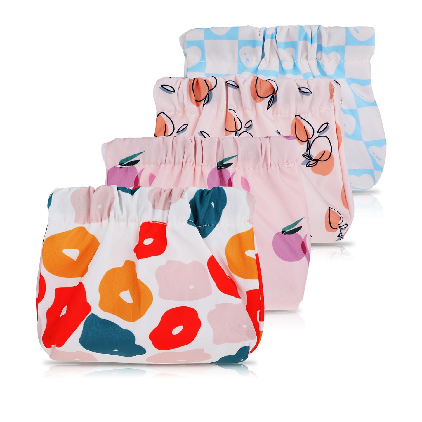 TIESOME 4Pcs Sanitary Napkin Storage Bag, Waterproof Pocket Makeup Bag Mini Self-Closing Coin Purse for Women Cosmetic Bag Travel Bag for Lipstick Earphones Jewelry Organizer