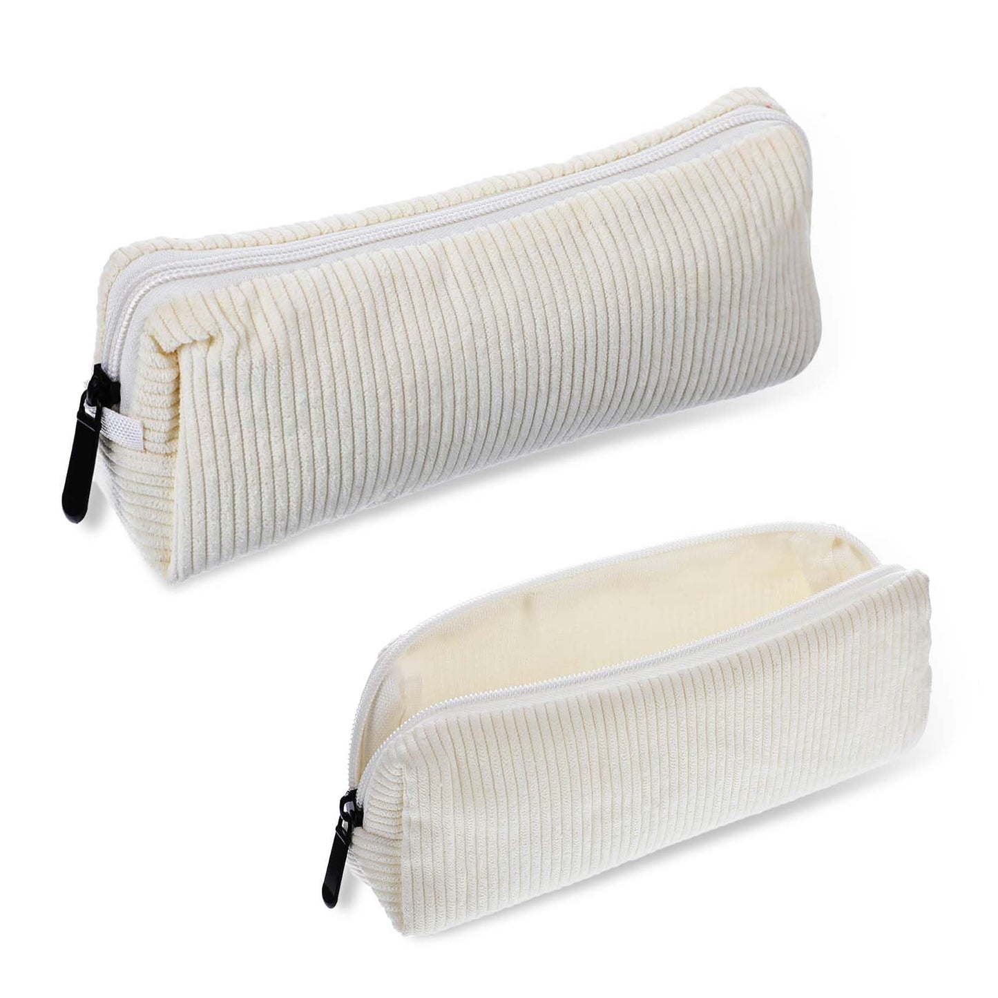 XLIUAX Pencil Case Corduroy Fabric Pencil Case Girls Pencil Case Pencil Case School Pencil Case Beige Aesthetic Pencil Case for School Office, beige, Pencil case