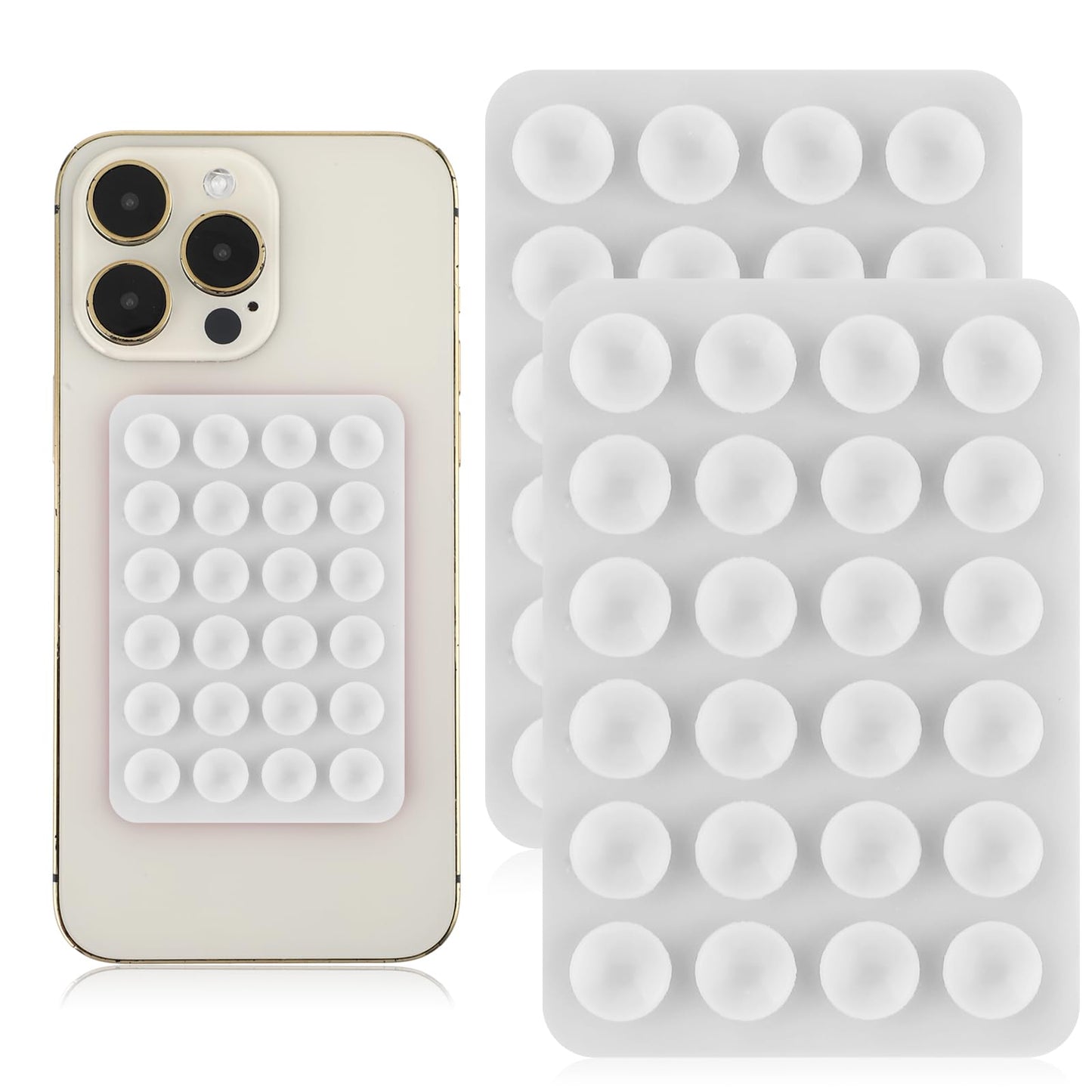 Giantree 2 Pcs Silicone Suction Phone Case Adhesive Mount, Suction Phone Case Mount Anti-Slip Hands-Free Mobile Accessory Phone Accessory Holder (White)