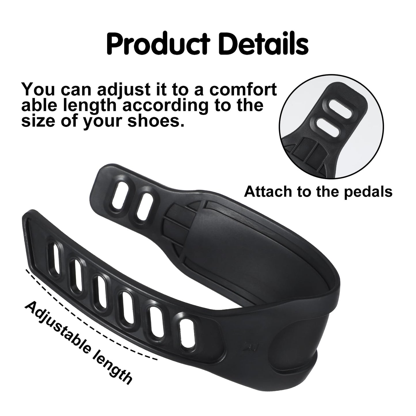 Andibro Exercise Bike Pedal Straps, 1 Pair Universal Bicycle Pedal Straps Heavy Duty Adjustable Pedal Strap for Exercise Cycle Home or Gym 12.2x1.77inch