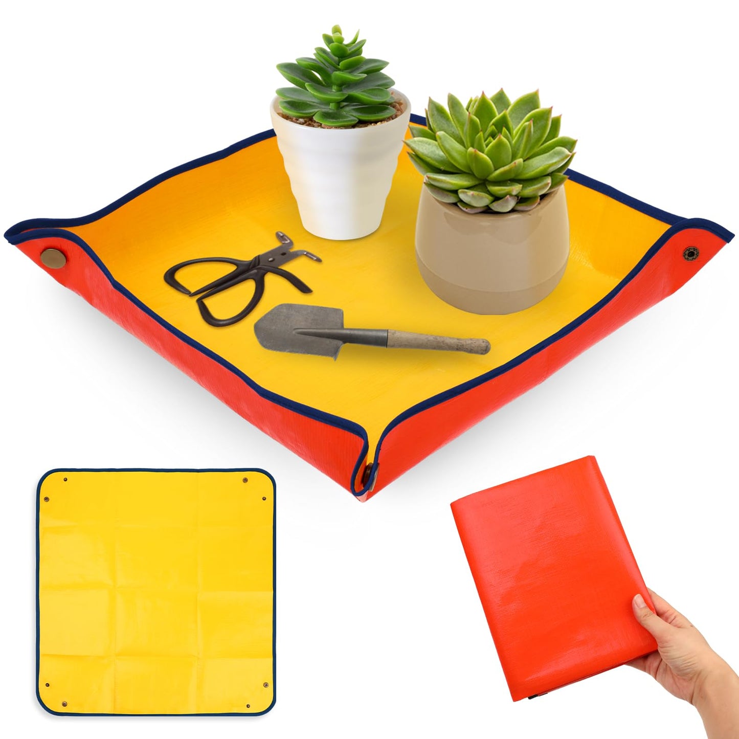 TIESOME Large Repotting Mat For Indoor Plants, 26" x 26" Waterproof Plant Mat for Transplanting and Potting Soil Mess Control Portable Succulent Planting Gardening Gifts for Women Men Plant Lover Gift