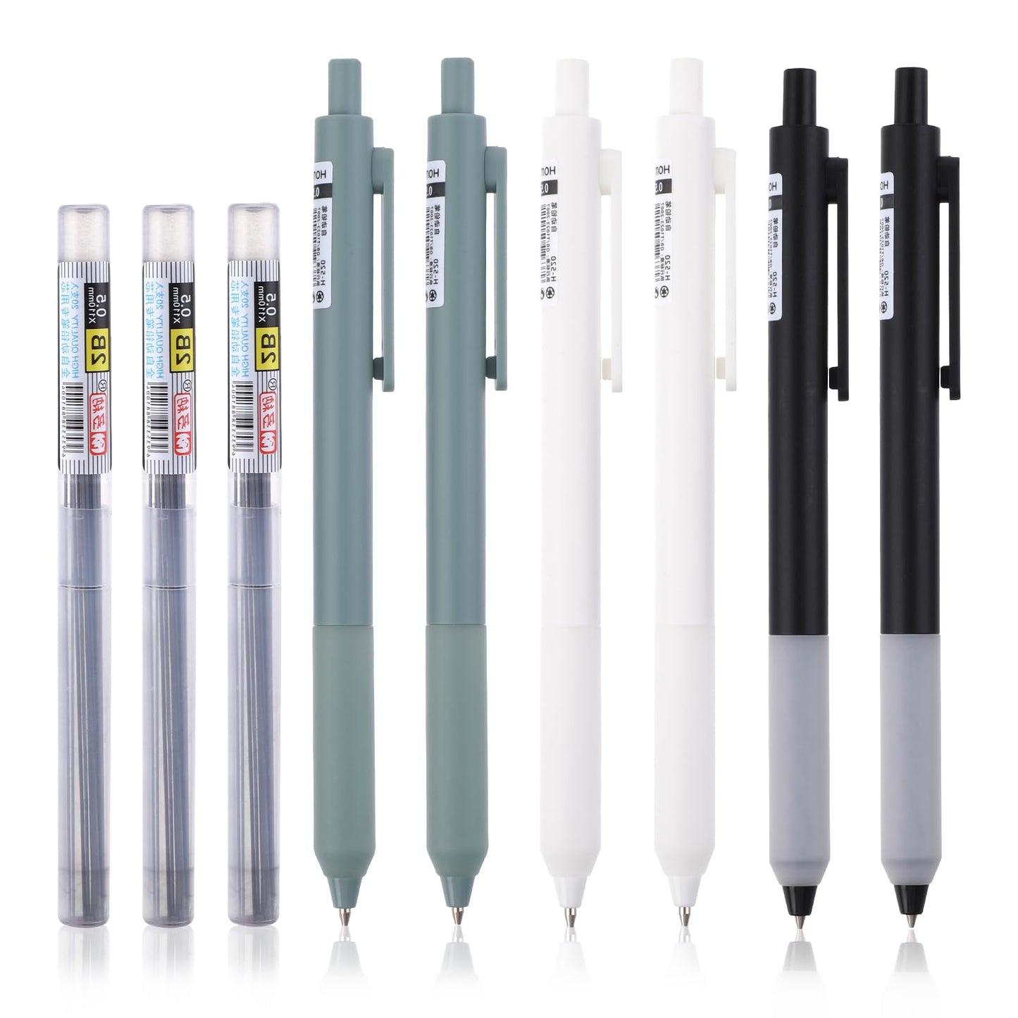 TIESOME 6PCS Mechanical Pencil with 60 PCS HB Pencil Refill, Cute Mechanical Pencils 0.5 mm Aesthetic Artist Pencil, Retractable Pencil for Drawing & Writing for School or Office Supplies Gifts