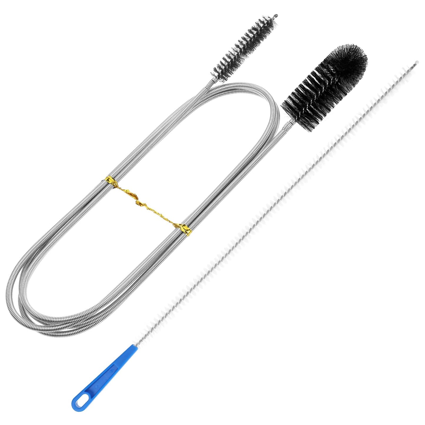 Yuanchu 2 Pieces Drain Cleaner Spiral, Double Head Drain Cleaner Cleaning Brushes, Stainless Steel Duct Cleaner for Drain Cleaner, Spiral Drain Pipe Cleaning for Sewerage, Kitchen, Sink