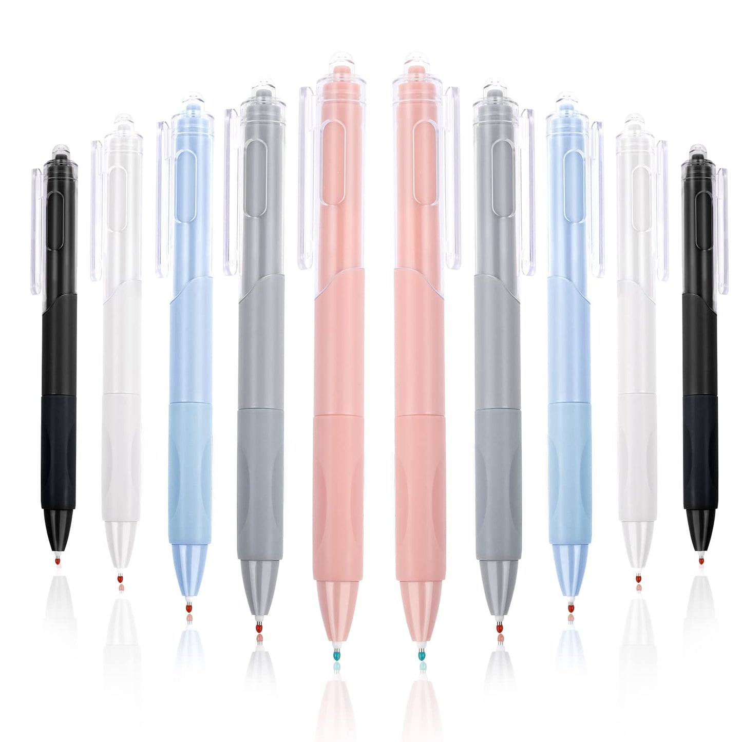 TIESOME 10Pcs Gel Ink Ballpoint Pens, 0.5mm Retractable Gel Ink Pens Double-point Pen Aesthetic Ballpoint Pens Smooth Writing Pens for School Office Gift Supplies