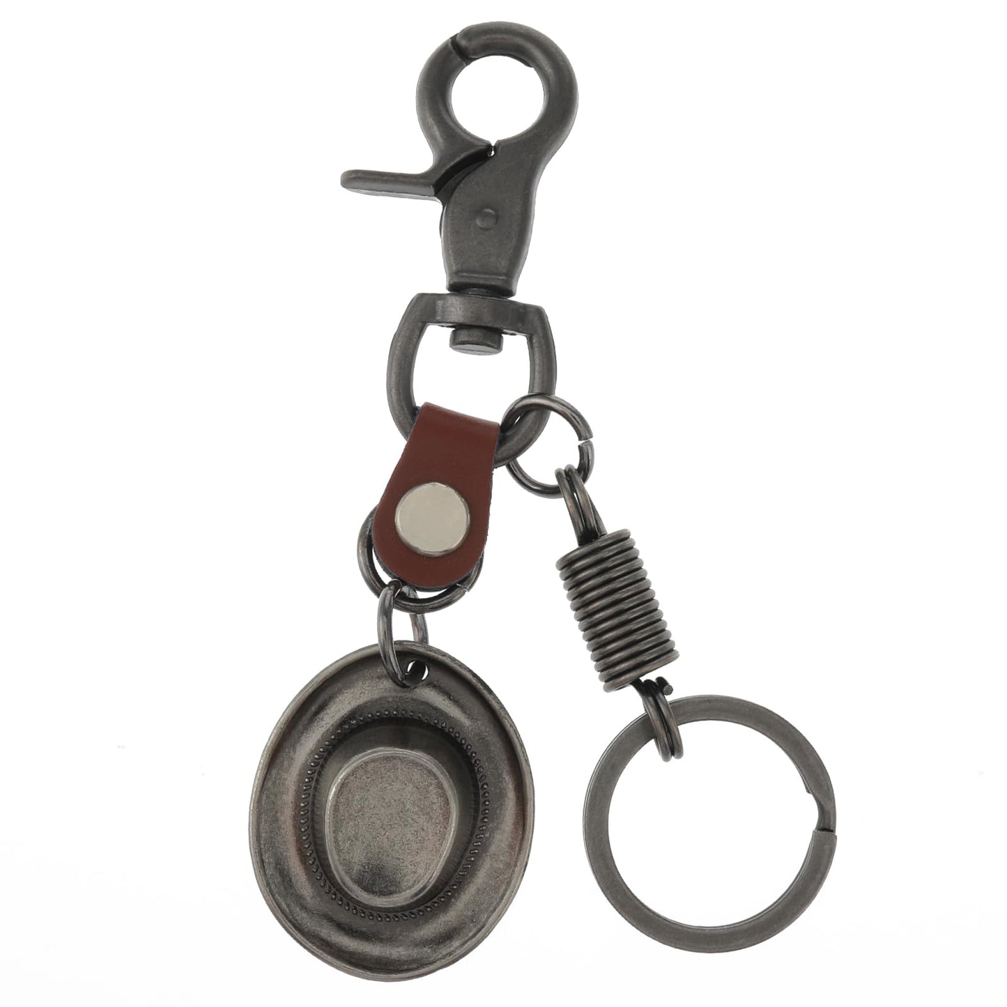 cobee Western Cowboy Hat Keychain, Cool Cowgirl Western Hat Key Chain Silver Western Themed Pendant Key Ring for Women Men Gift Party Favors