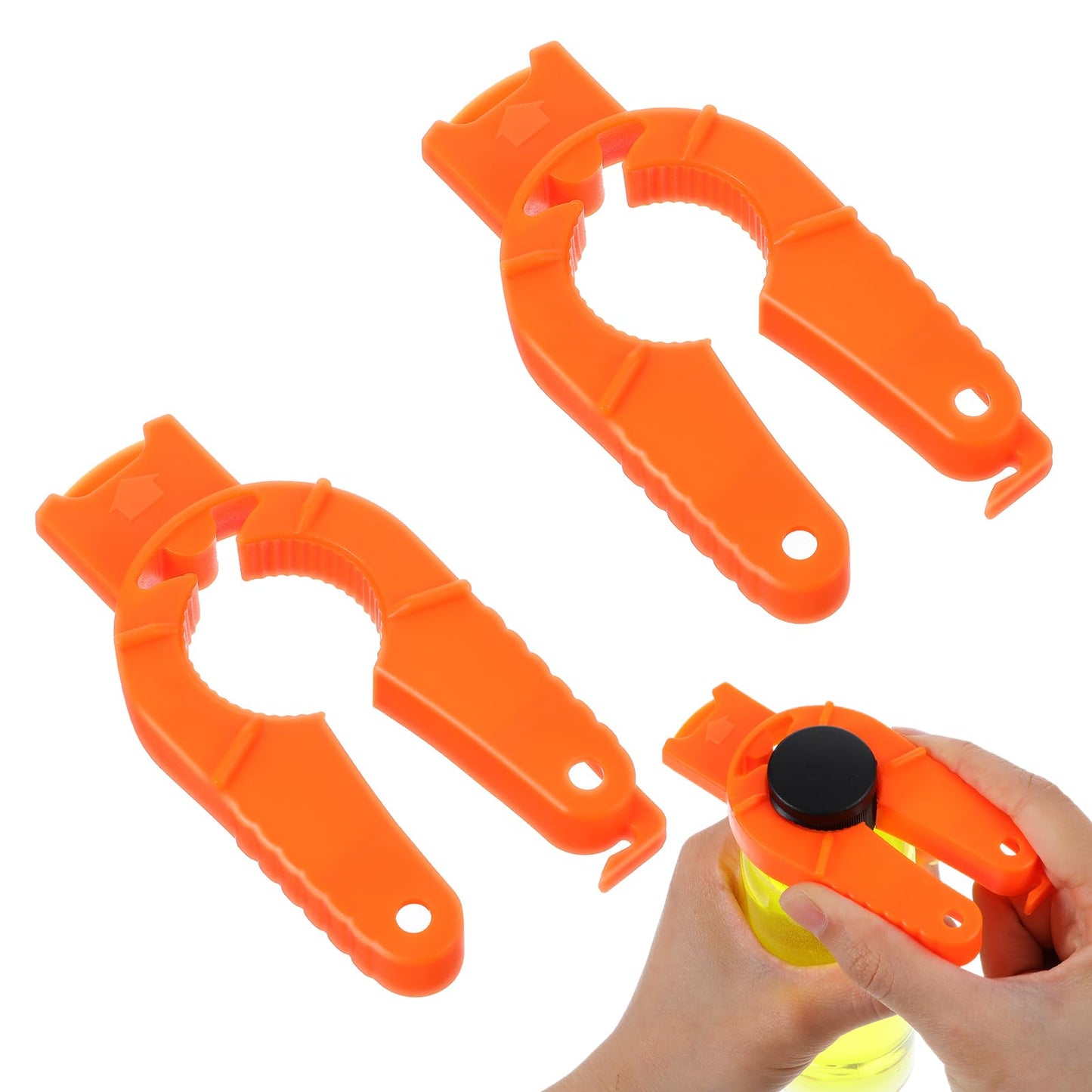 Yuanchu Pack of 2 Multifunctional Bottle Opener, 3-in-1 Plastic Lid Opener, Screw Cap Opener, Funny Plastic Bottle Opener for Seniors, Hand Weakness, Arthritis