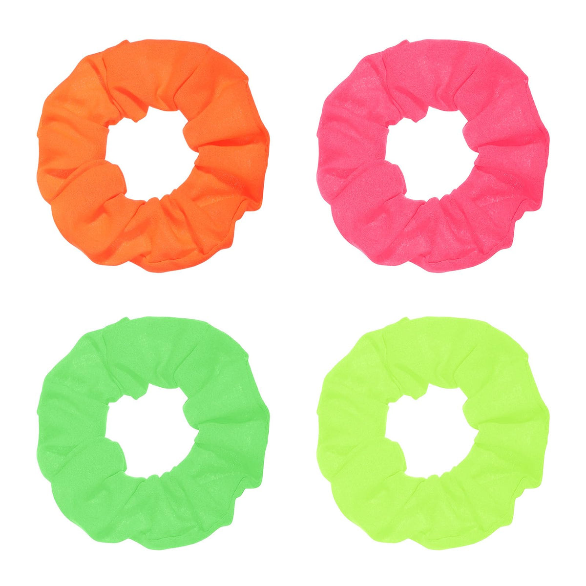 HJZHII 4PCS Neon Scrunchies, Neon Hair Ties 80s Hair Accessories