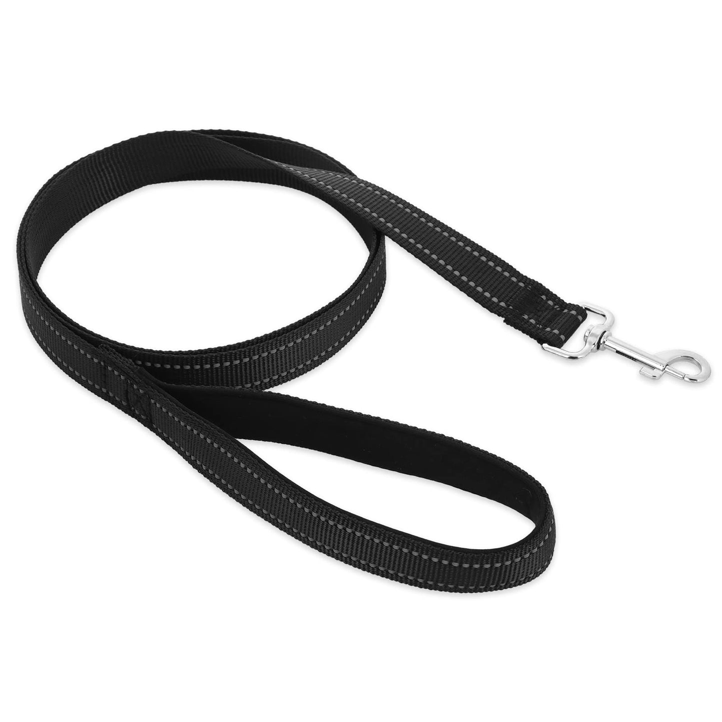 cobee Reflective Dog Leash with Padded Handle, 5 FT Nylon Dog Leash with Metal Clasps Puppy Reflective Leashes Heavy Duty Dog Training Leash Outdoor Training Rope for Small/Medium Dogs(Black)