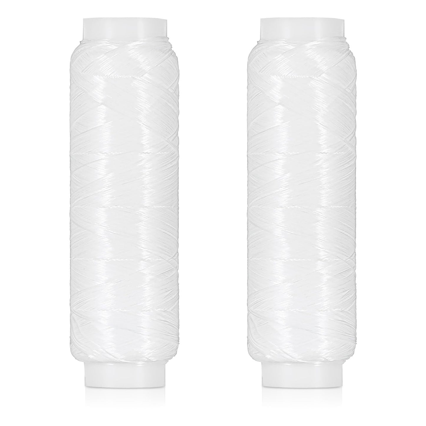 TIESOME 2 PCS Fishing Bait Elastic Thread, Invisible Magic Fishing Line Fishing Bait String 0.2mm 820 FT Per Spool No Knots Required Bait Keeper Stretchy Clear String for Salmon Sturgeon Catfish