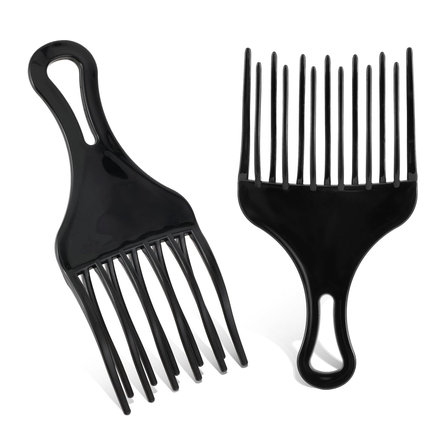 Giantree 2 Pcs Hair Pick Afro Comb, Double Fist Pick Large Small Plastic Afro Pick Comb Hair Pick Afro Combs for Curly Hair Natural Hair Wig Braid Pick Hair Lift Comb Hair Styling Tool for Women Men