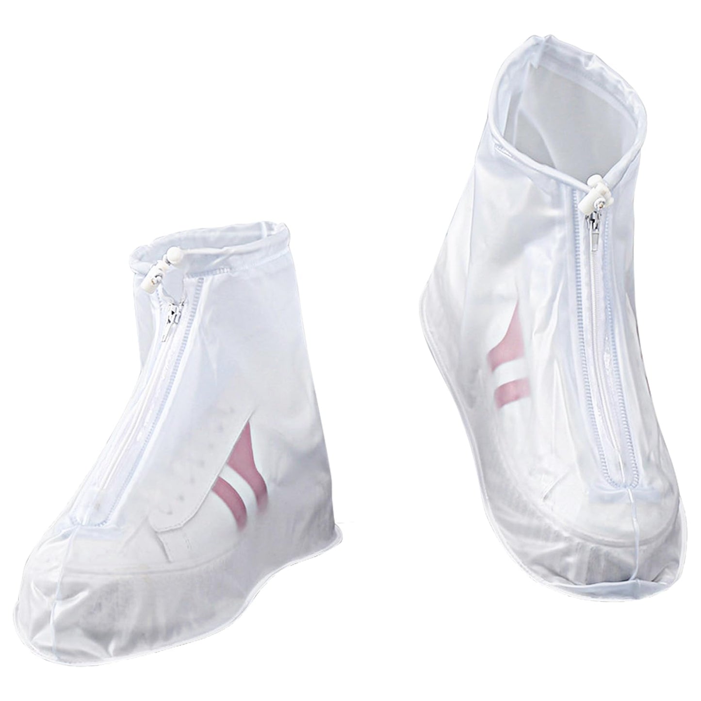 Jeffdad Waterproof Shoe Covers, Upgrade Reusable Anti-slip and Wear-Resistant Rain Shoe Covers with Zipper for Outdoor Cycling Camping Fishing Travel (XL)
