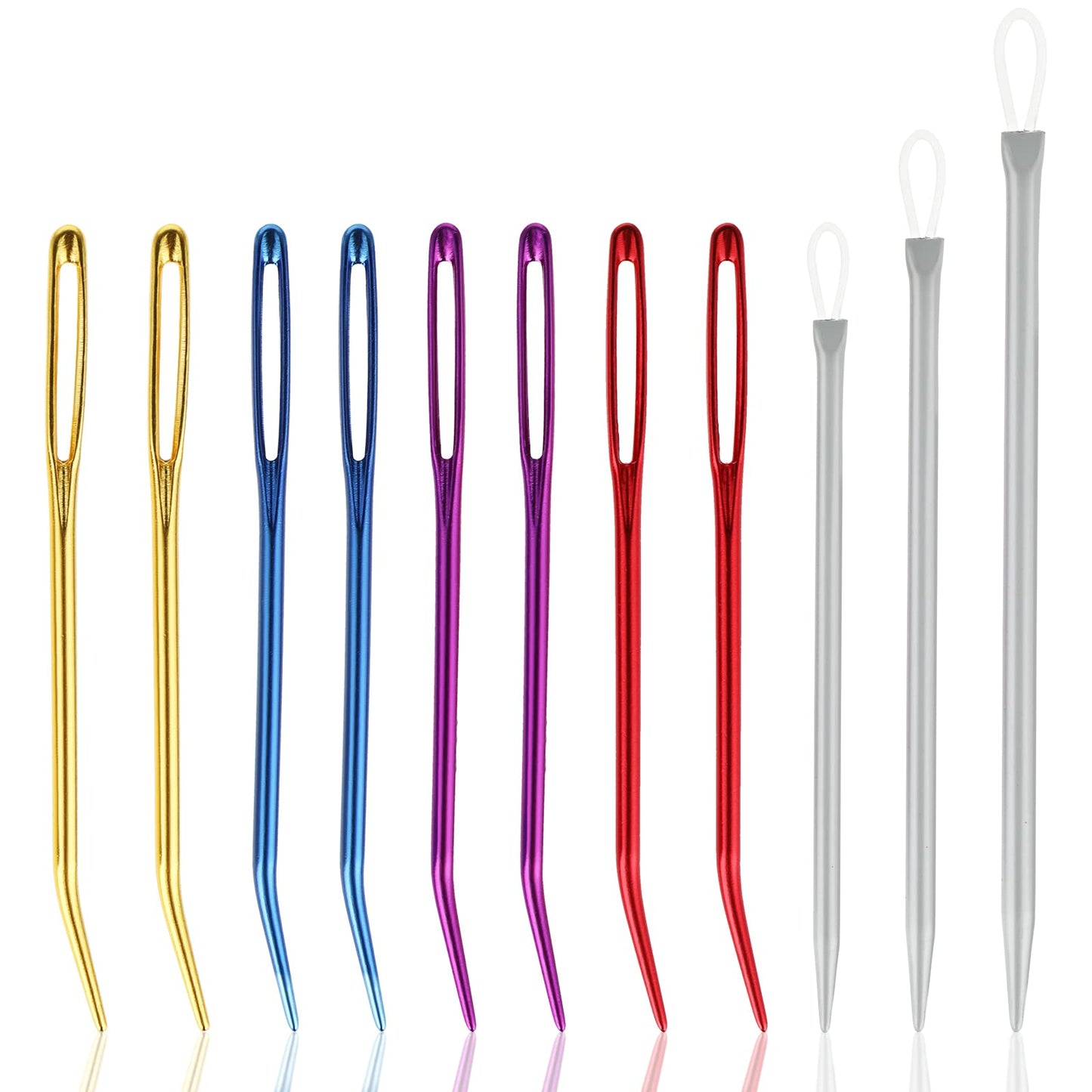 TIESOME Big-Eyed Blunt Needles Set, 11Pcs Stainless Steel Darning Needle Yarn Knitting Needles Sewing Needles Hand Knitting Needles for Knitting Crocheting Macrame Needles Hand DIY Crafts