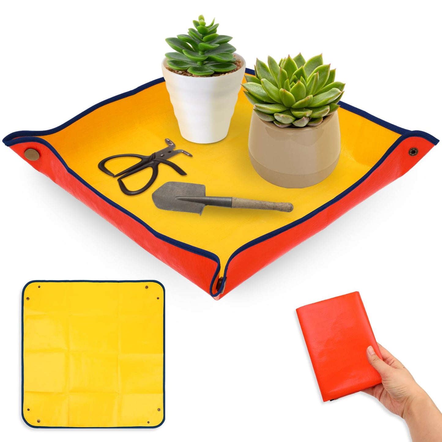 TIESOME Repotting Mat For Indoor Plants, 13" x 13" Waterproof Plant Mat for Transplanting and Potting Soil Mess Control Portable Succulent Planting Gardening Gifts for Women Men Plant Lover Gifts