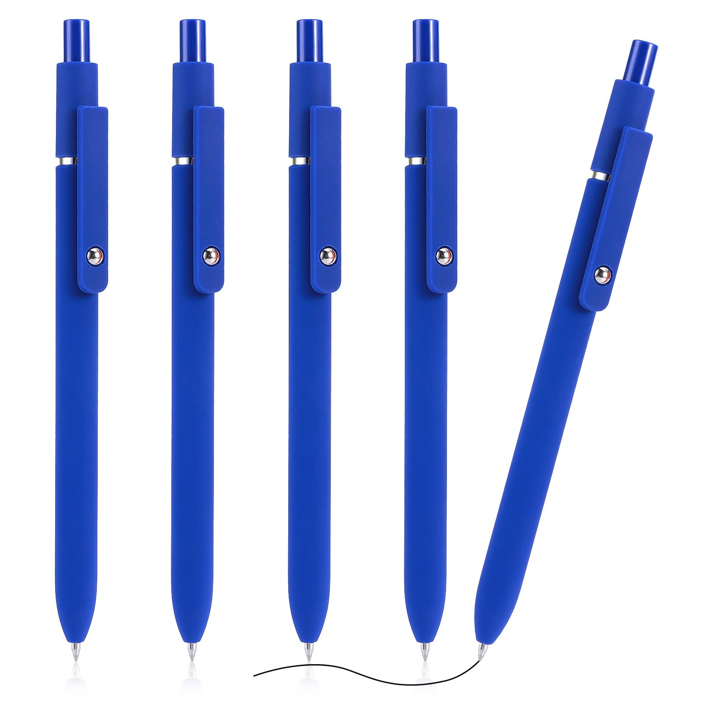 cobee Retractable Gel Ink Pens, 0.5mm Ballpoint Pen Cute Rollerball Pen Smooth Writing Ball Point Pen Black Ink Gel Pen for School Office 5PCS(Blue)