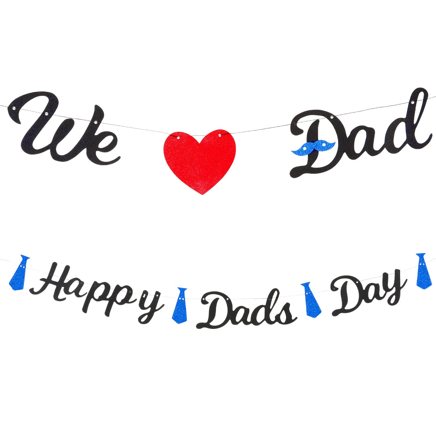 Cobee Happy Father's Day Banner, Fathers Day Party Decoration Banner Happy Dad Day Banner Decor Fathers Day Gift from Son Daughter(We Love Dad)
