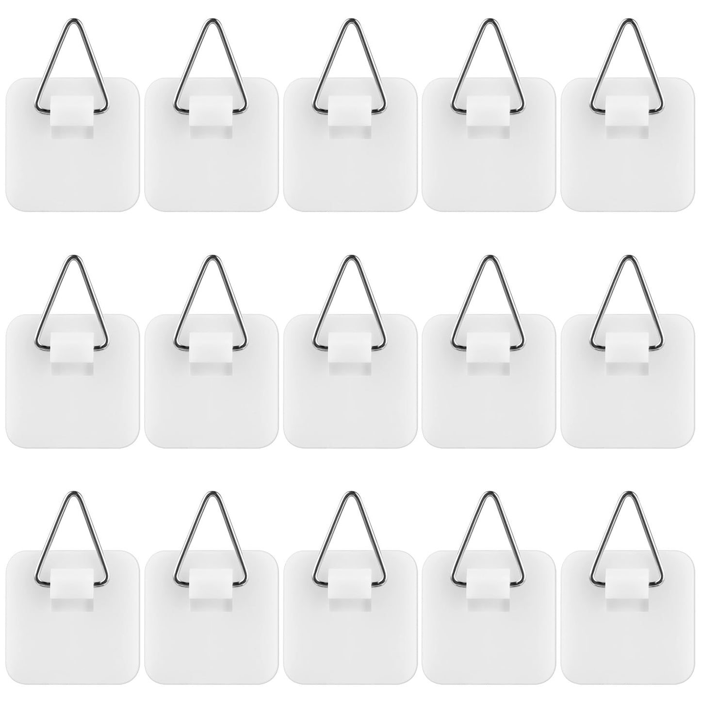 simarro 15PCS Adhesive Picture Hanger, Picture Hanging Hooks Without Nails Invisible Adhesive Wall Hangers Foamboard Plastic Pictures Hanging Hooks for Photo Frame Wall Art Decor(Square)