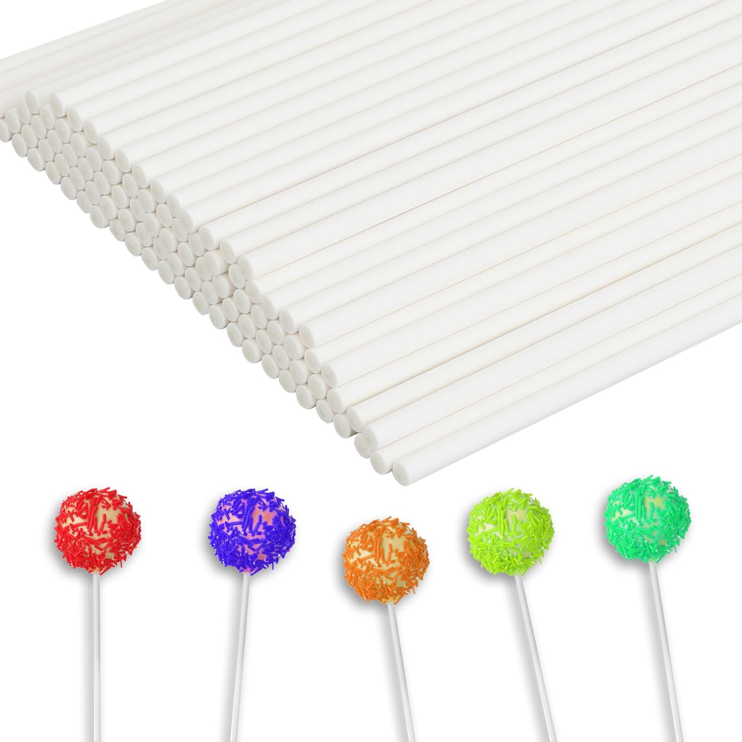 Giantree 100 Pcs Paper Cake Pop Sticks Lollipop Making Tools, White Lollipop Sticks Cake Pop Sticks for Making Lollipops Candies Chocolates and Cookies