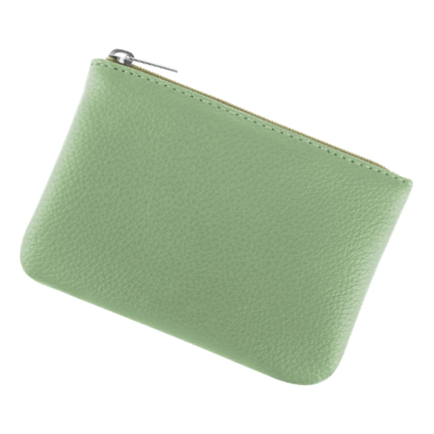 simarro Coin Purse, Vegan Leather Lychee Pattern Zipper Change Purse Portable Coin Wallet Mini Change Holder for Women Coin Pocket for Women Credit Card Folded Bills ID Key Headset Lipstick(Green)