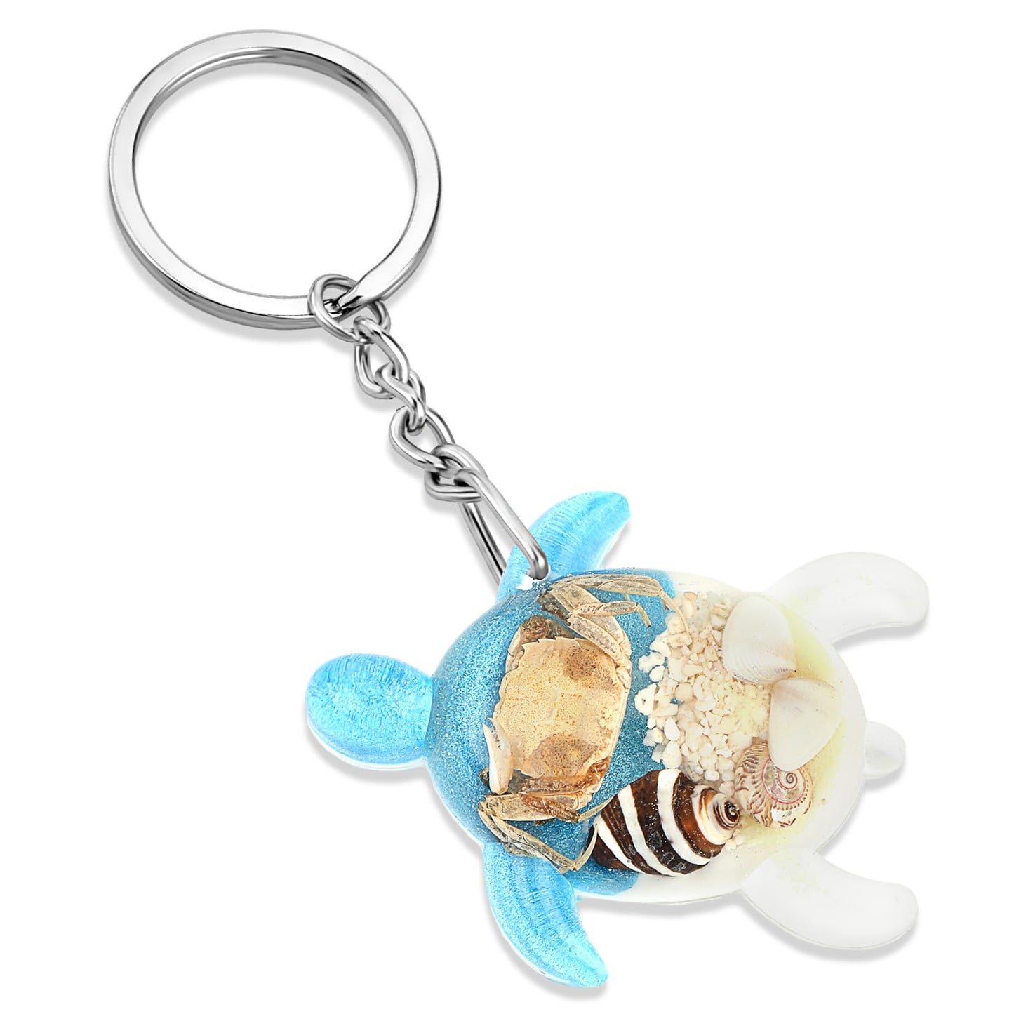 GEEHUA Sea Turtle Keyring, Metal Keychain Accessories for Women Purse Charms Car Key Animal Pendant Sea Life Metal Key Ring(Blue)