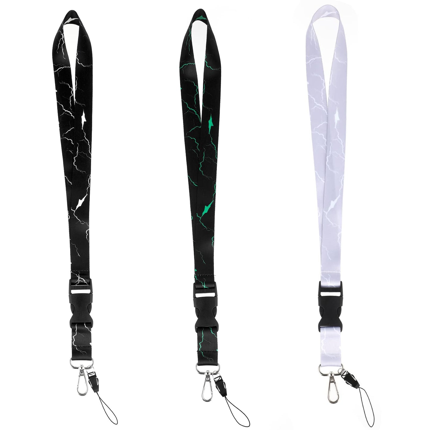 cobee Badge Lanyards with Detachable Buckle, Keychain Lanyard for Women Men Heavy Duty Neck Lanyard Badge Holders Lanyard for Nurse Teachers Office School Supplies(Multicolor-3 Pcs)