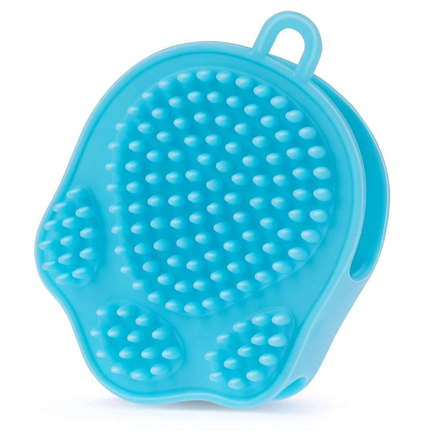 Cobee Dog Cat Bath Brush, Rubber Pet Grooming Brush 2 in 1 Puppy Massage Brush Soft Hair Fur Grooming Cleaning Brush for Long Short Hair Pet(Blue)