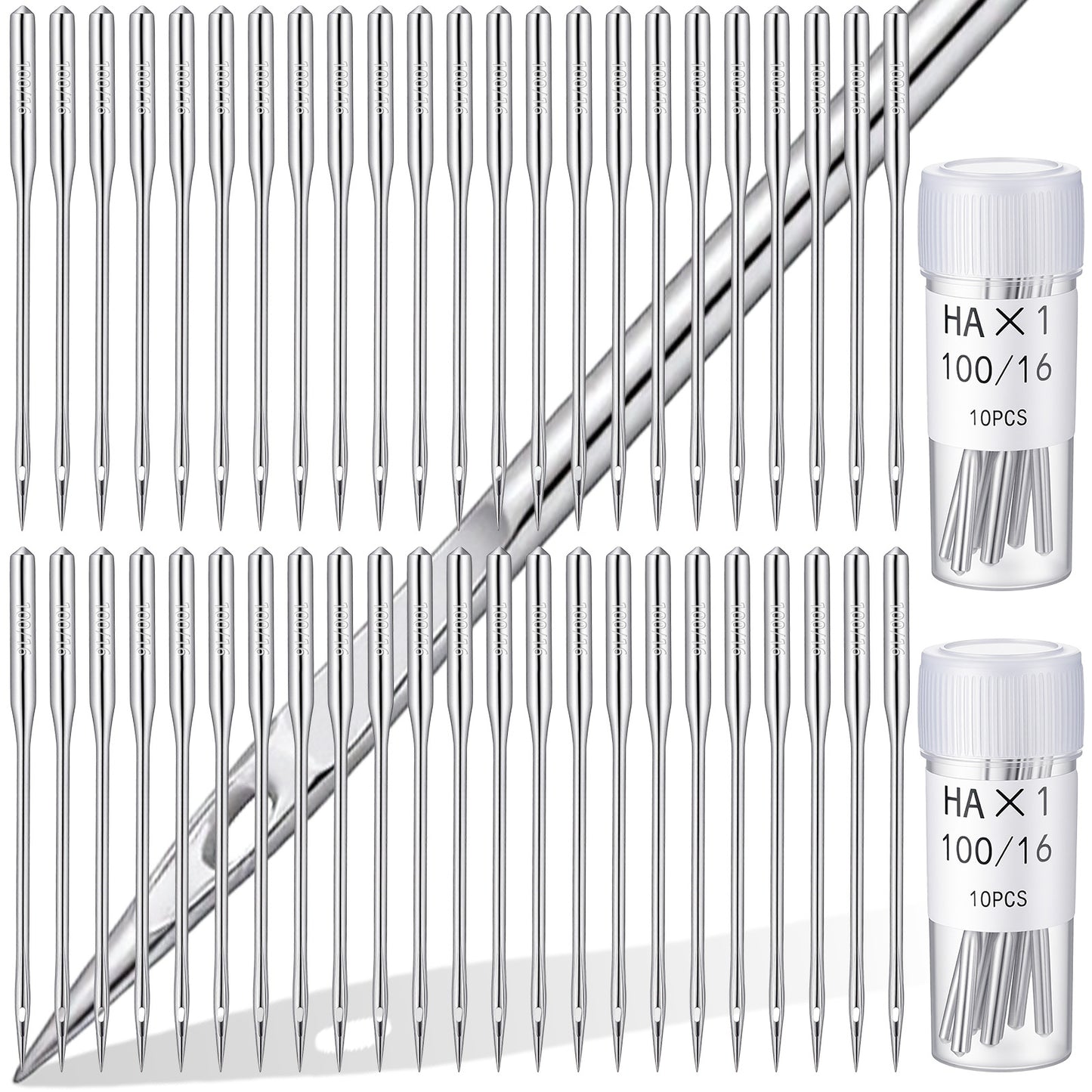 TIESOME 80Pcs 100/16 Heavy Duty Sewing Machine Needles, Universal Metal Sewing Machine Needles for Leather Jeans Canvas Heavy Fabrics Home Sewing Machines