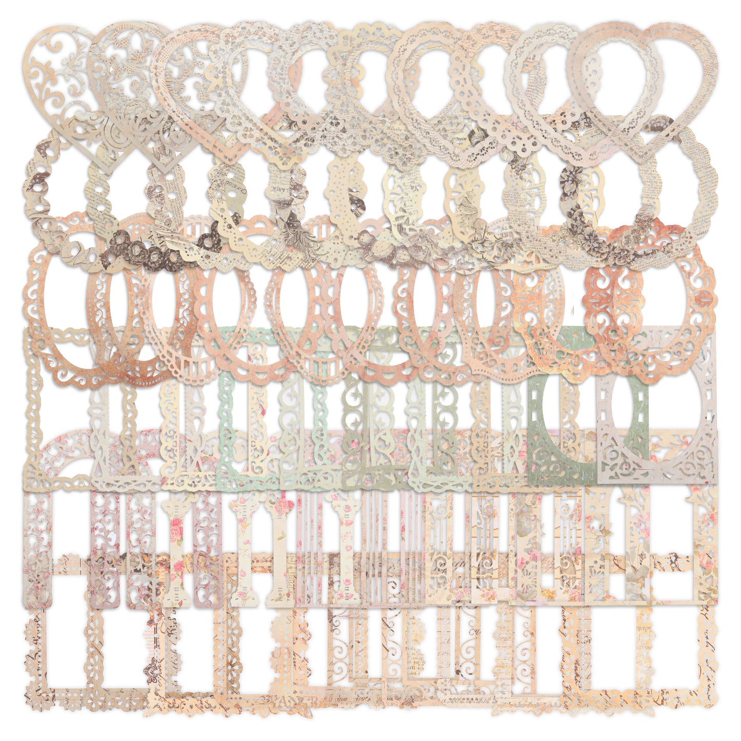 TIESOME Lace Frames Scrapbook Paper, 60Pcs Vintage Scrapbook Cutouts Paper Lace for Junk Journal Crafts, Scrapbooking Lace Frames and Borders, Elegant and Versatile Crafting Supplies