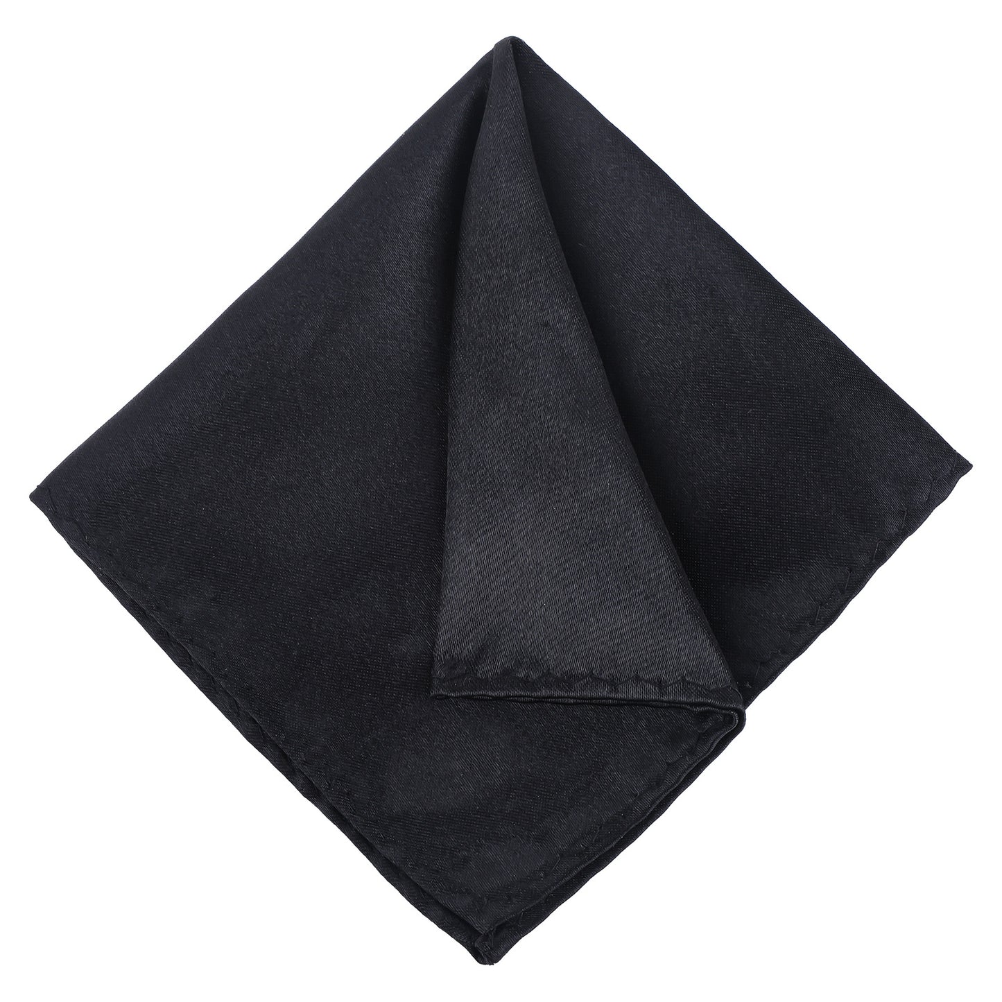 TIESOME Soft Men's Handkerchiefs, 2 PCS Selected polyester silk Mens Premium Handkerchiefs Pocket Square Hanks Premium Gent Hankies for Men Father's Day Birthday(Black)