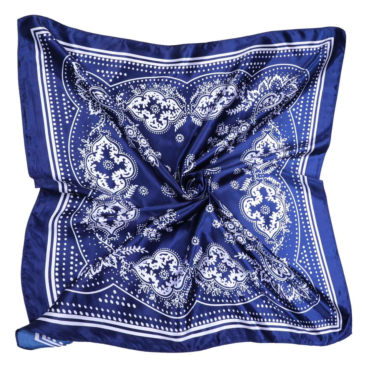JIYIN Women Square Silk Head Scarf, 35" Large Soft Satin Headscarf Silk Scarf for Women Elegant Silk Scarf Versatile Satin Scarf Perfect Silk Head Scarf Gift for Women Blue(Blue)