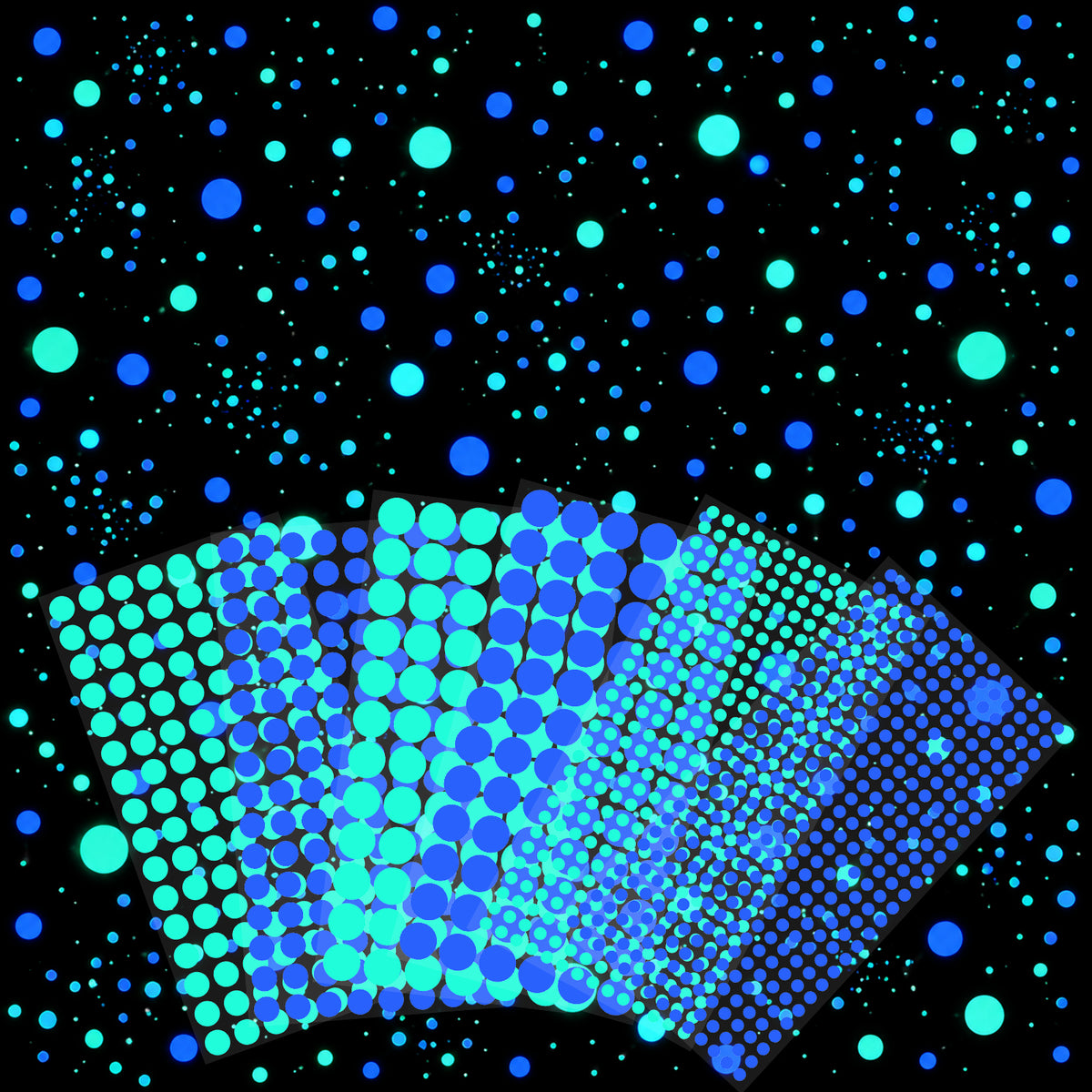 SHENLIU 6 Sheets Glow in The Dark Stars Stickers for Ceiling(Round)