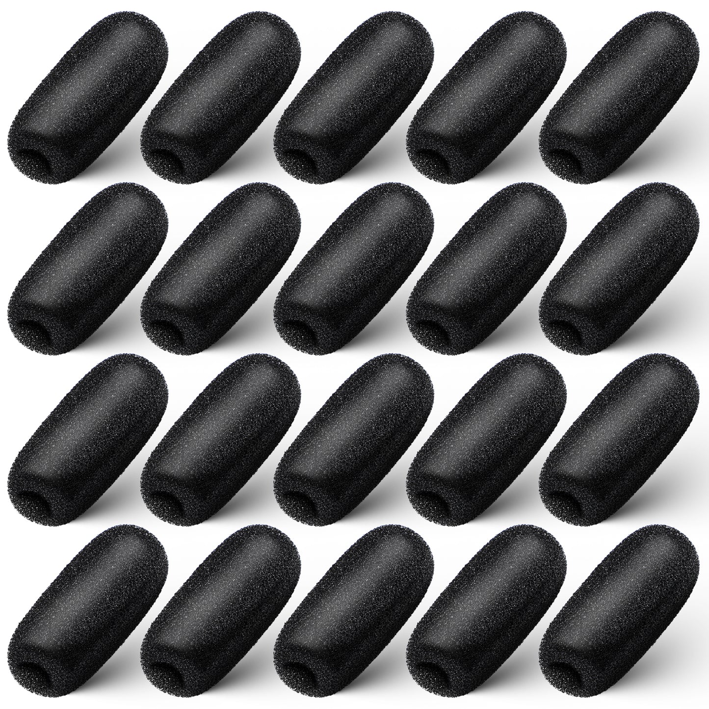 JIYIN 20 Pack Microphone Covers Foam Windscreen Headset Microphone Covers Sponge Microphones Windscreen Pop Filter Replacement Windshield for Headset Microphones