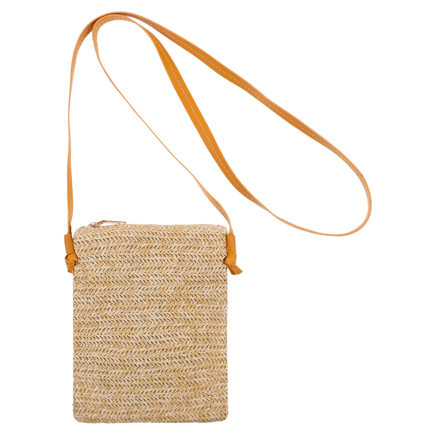 GEEHUA Straw Crossbody Bag, Summer Straw Clutch Purse Beach Shoulder Bag Handbag Wallet Water Carrier Bags for Women Girls(Beige)