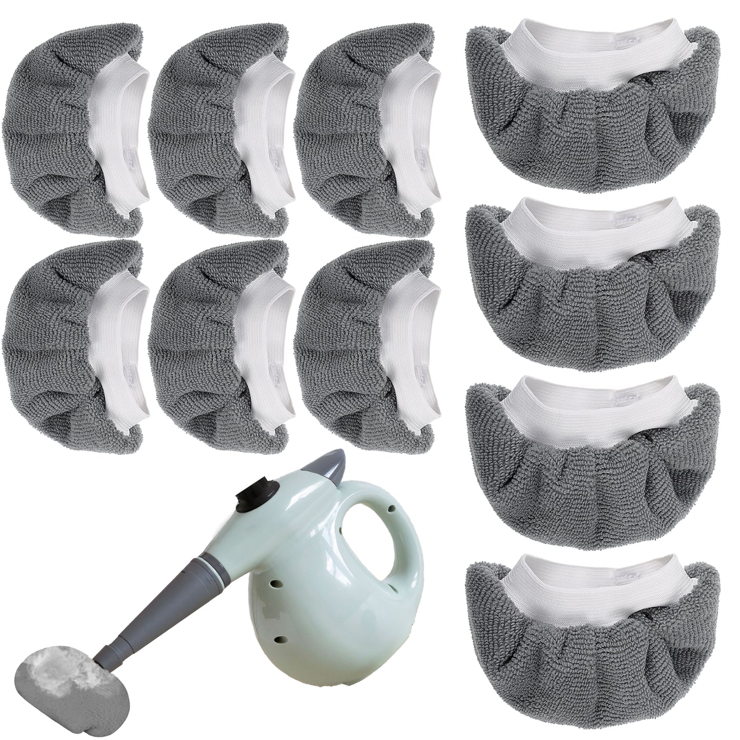 DOPENSPI 10 PCS Universal Steam Mop Pads, Reusable Cleaner Cover Washable Steam Cleaner Attachments Microfiber Cloths Steams Mop Accessories for Most Handheld Neat Steamed Cleaners