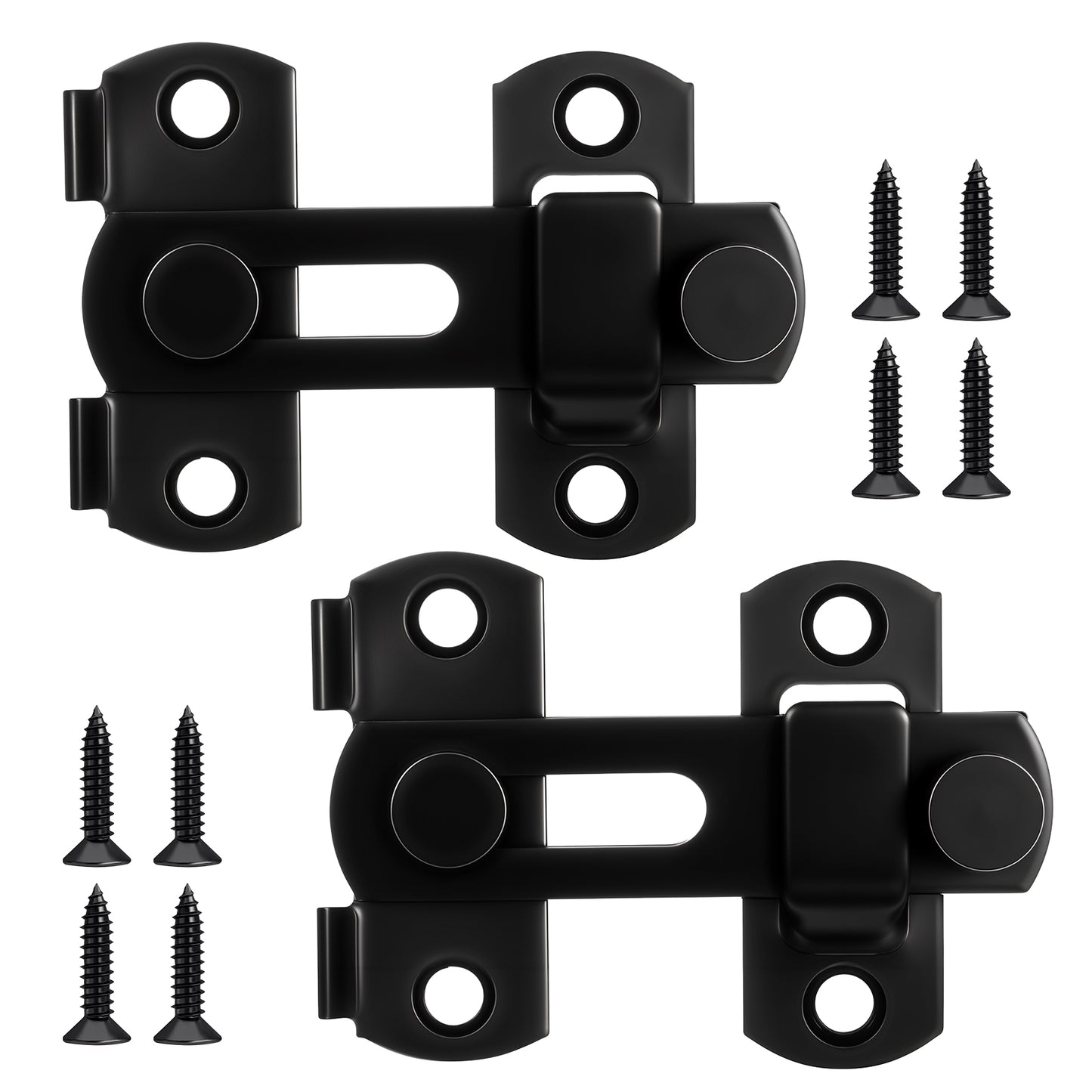 cobee 2 Pcs Barn Door Lock, Sliding Barn Door Latches Double Door Latch, Cabinet Latch Door Hook Lock for Gate Hardware, Sliding Door Antique Lock Wine Cabinet Closet Door Latches