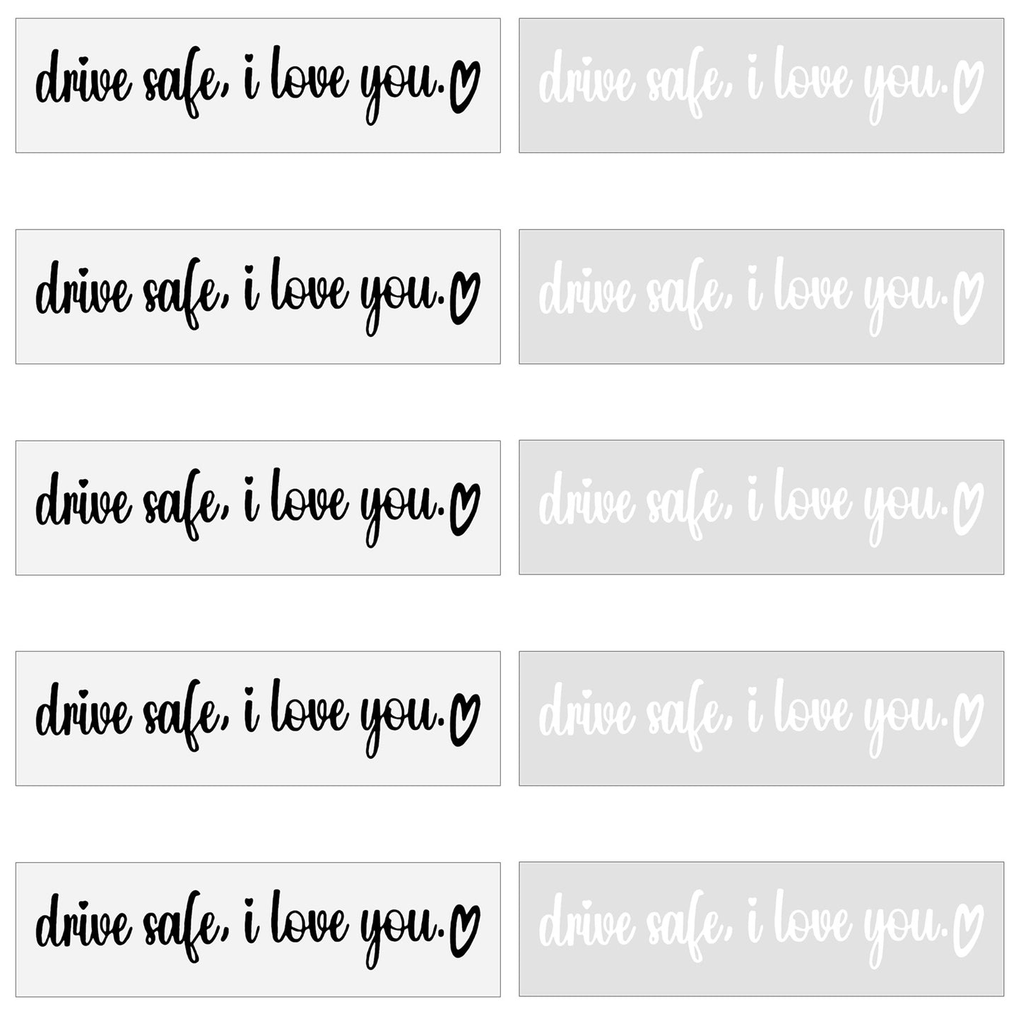 MBAIYO 10Pcs Drive Safe I Love You Mirror Sticker, Drive Safe I Love You Car Decals Rear View Mirrors Sticker Cute Car Decals for Women Rear View Mirror Safety Reminder Gift (Black and White)