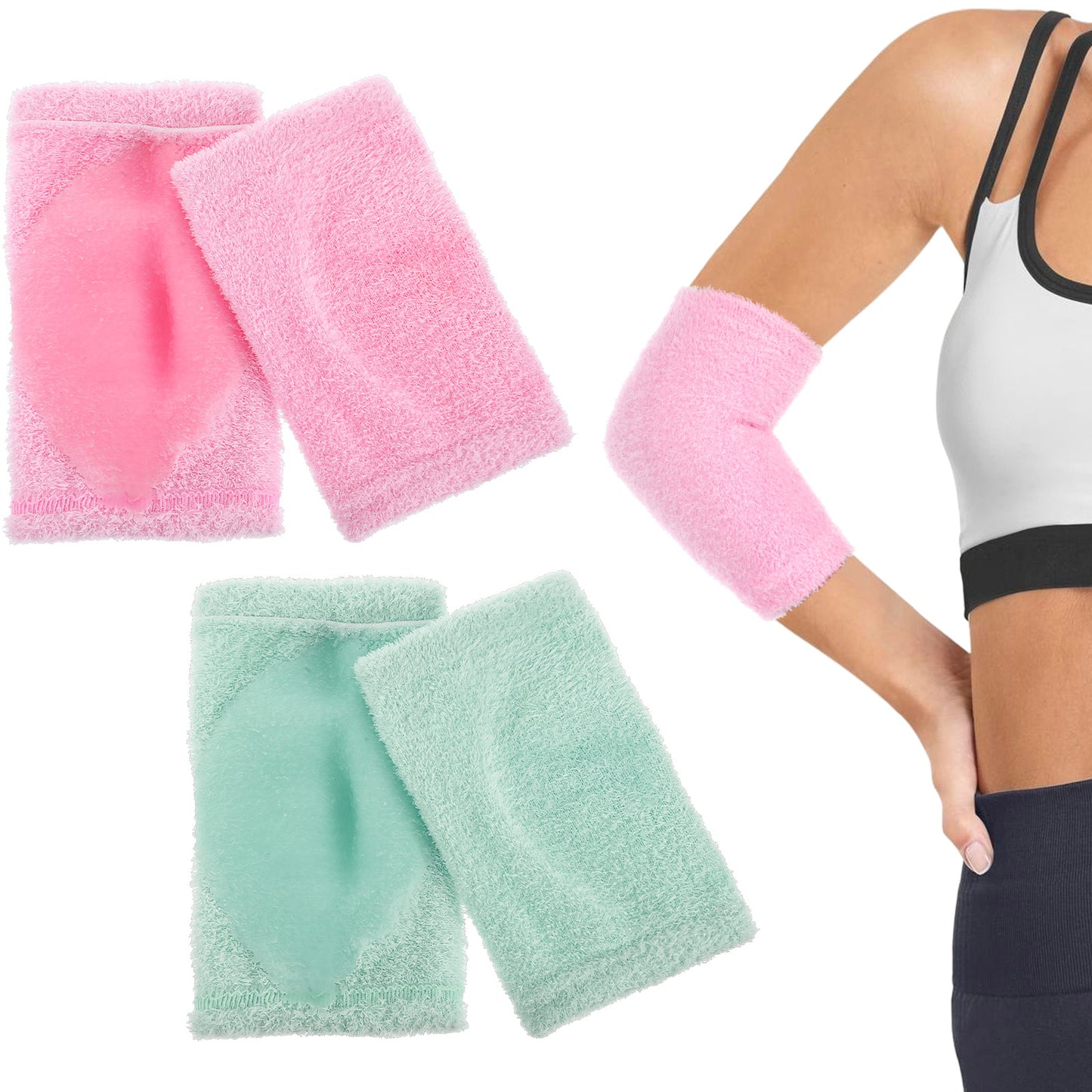 YUXMU 2 Pairs Elbow Protectors, Elbow Pads for Women with Soft Gel & Breathable Design Moisturizing Dry Cracked Skin & Calloused Care