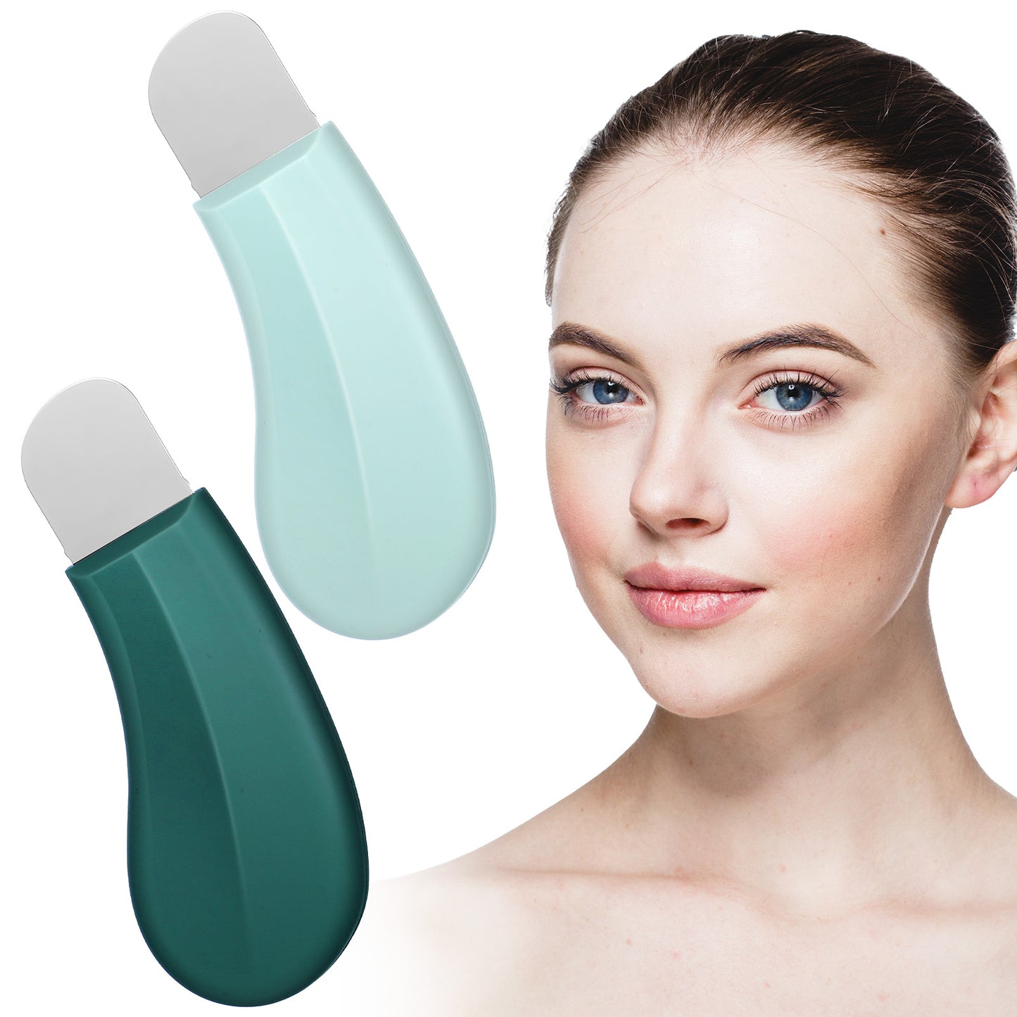 DOPENSPI 2PCS Blackhead Remover Tools, Mild and Safe Face Scraper Deep Cleaning Silicone Nose Blackhead Remover Skin Spatula Skin Care Tool for Men and Women