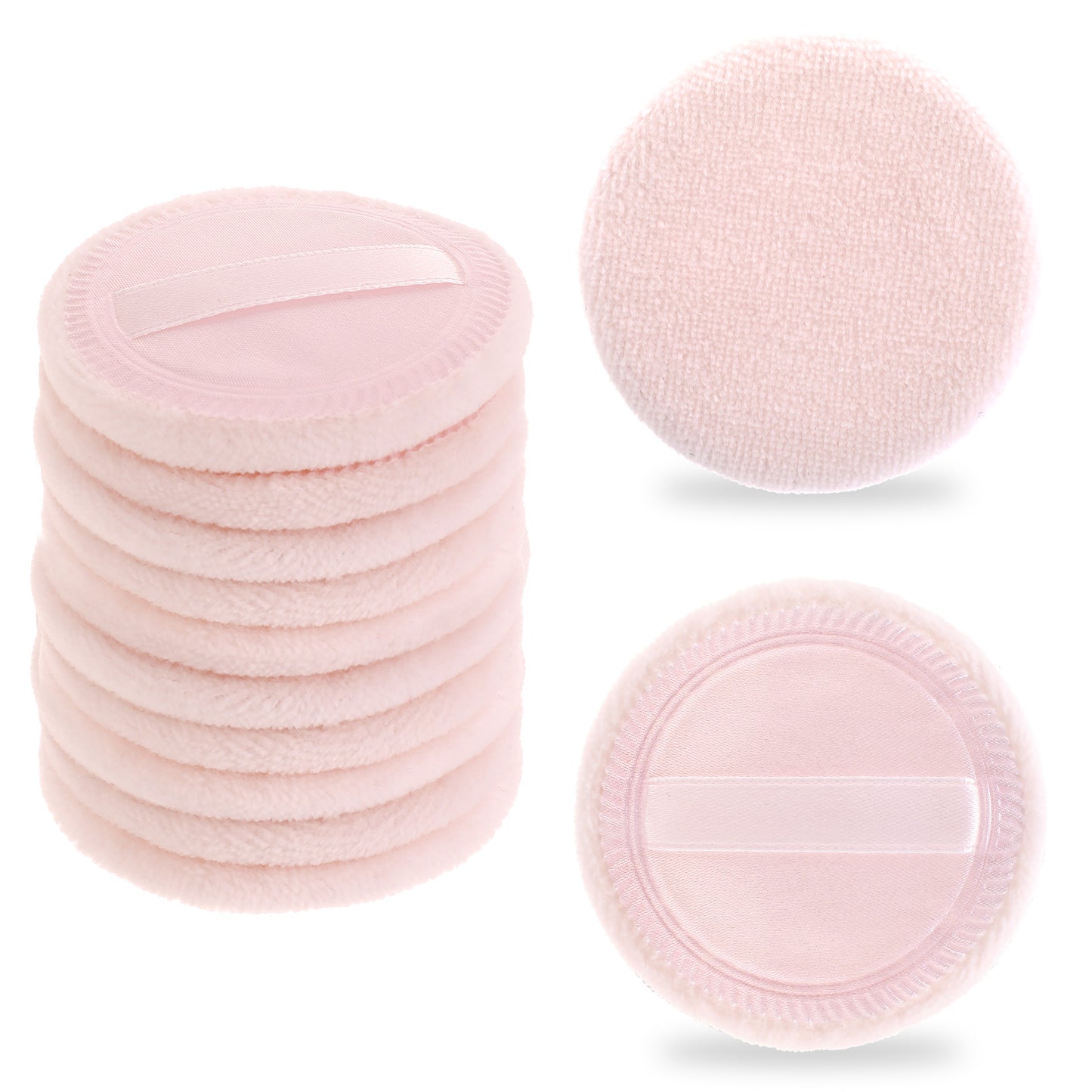 Giantree 12 Pcs Cosmetic Powder Puff for Women, 2.36 Inch Cotton Makeup Face Powder Puffs Soft Round Compact Powder Puffs for Loose Powder, Foundation, Setting Powder, Blush, Body Powder(Pink)