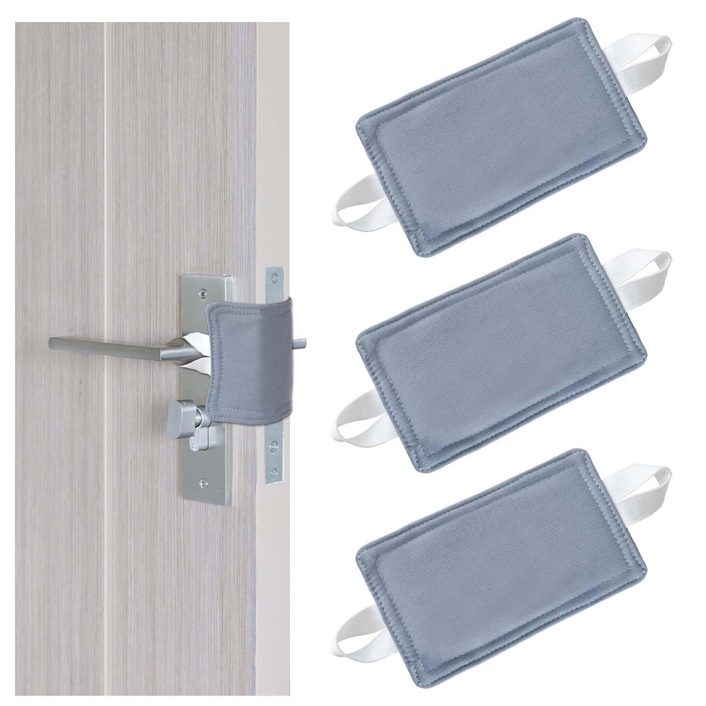 Giantree 3 Pcs Door Silencer, Door Slamming Silencer Quiet Door Closer Cushion for Light Sleepers Noise Reducing Prevent from Locking for Toddler Safety 5.8" x 3.4" Light Blue