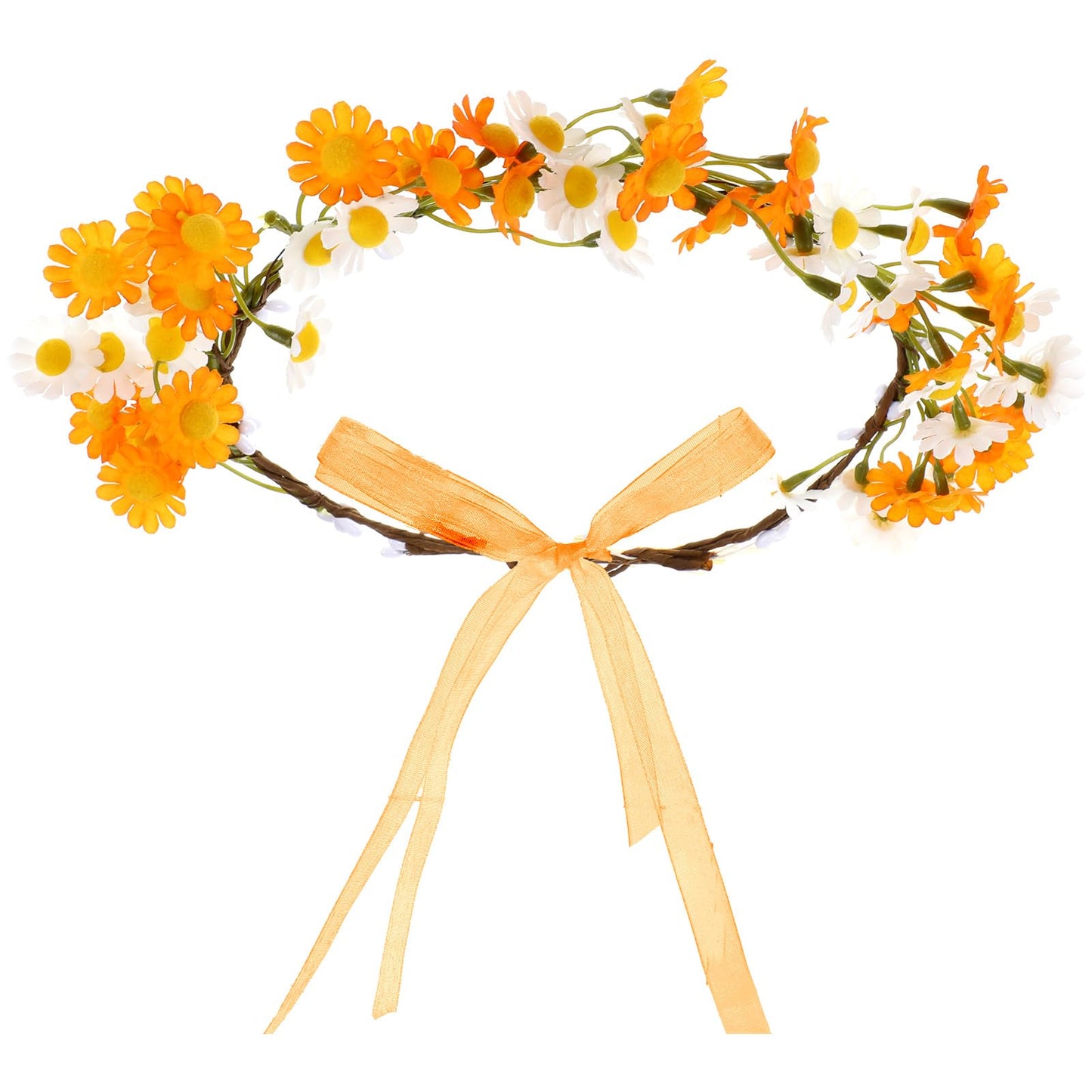 Yuanchu Flower Crown Hair Wreath Girls, Forest Fairy Hair Accessories Women's Flower Wreath Hair Flower Headband Artificial Flowers Hair Band Wedding Boho Headband Flower Headband Garland Headdress