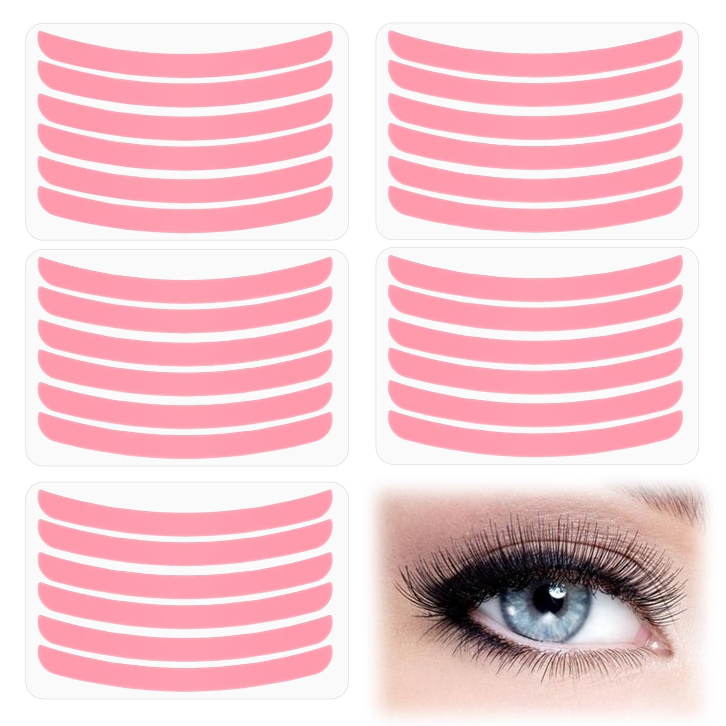 Amaxiu 30Pcs Lash Lift Ribbon, Reusable Lash Lift Pads Silicone Rods Lash Lift Shields Lash Lift Rods Ribbon Kit Eyelash Lifting Compensator Silicone Perm Ribbon Makeup Beauty Tools(Pink)