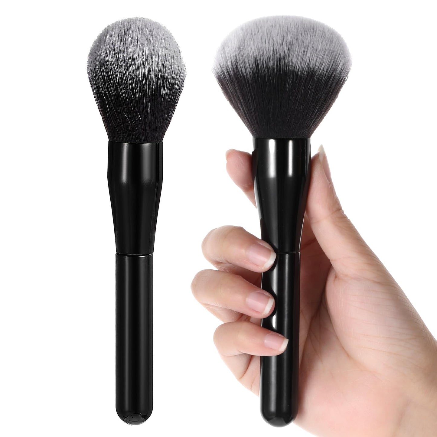 WJIAAA Large Powder Brush, 2 Pieces Foundation Brush, Powder Brush, Make-Up Brush, Blush Brush, Contour Brush, Cosmetic Brush Set for Bronzer, Blush, Blush, Blending Concealer Foundation