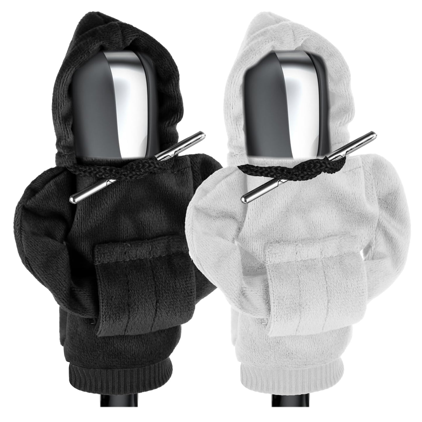 Andibro Hoodie Car Gear Shift Cover, 2Pcs Funny Universal Shift Knob Cover Car Shifter Stick Protector Car Shifter Hoodie Decoration Fashionable Automotive Interior Accessories Mini Shifter Hoodie(A)