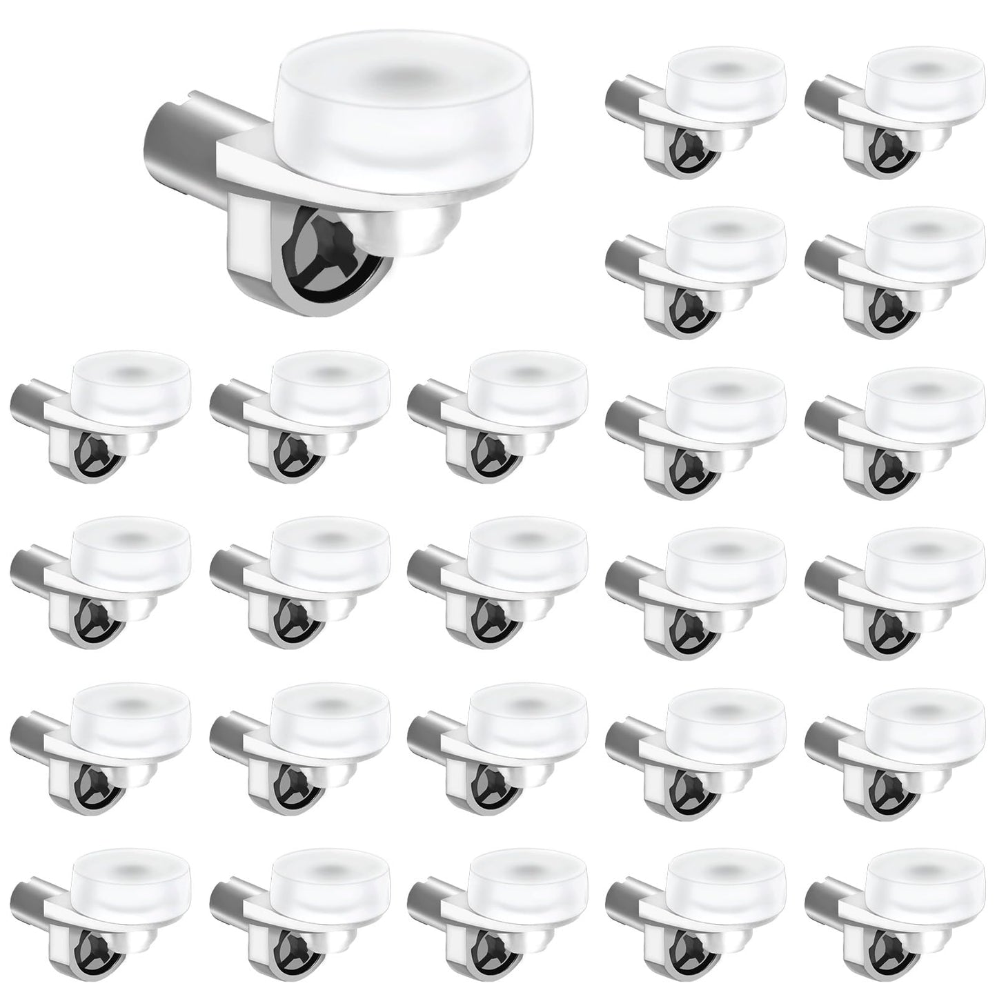 simarro Shelf Pegs Pins with Silicone Suction Cups, Shelf Support L Shape 5 mm Metal Shelf Support Shelf Holder for for Adjustable Wood and Glass Shelving Hold(25)