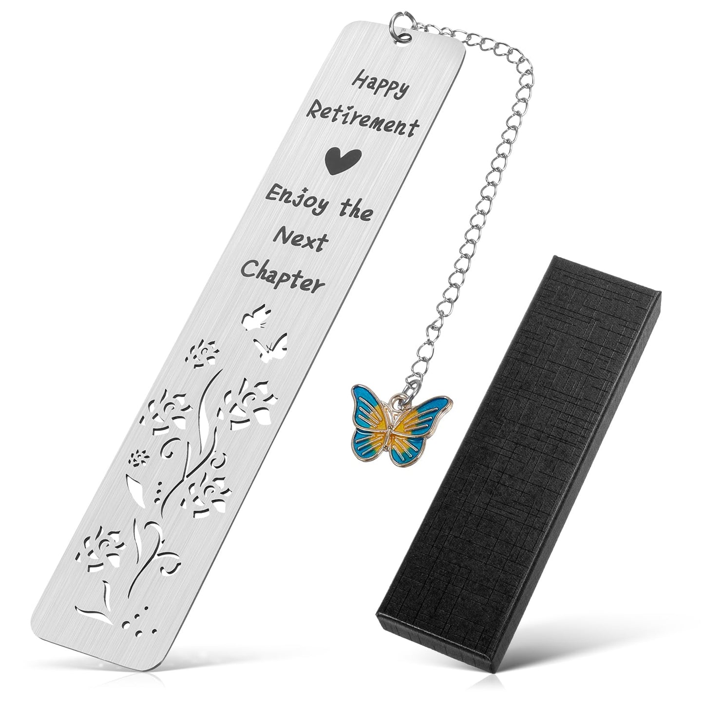 Yuanchu Retirement Gifts for Women 2024, Retirement Gift for Women Butterfly Bookmarks for Women Happy Retirement Enjoy The Next Chapter Teacher Bookmark Retired Teacher Gifts with Gift Box